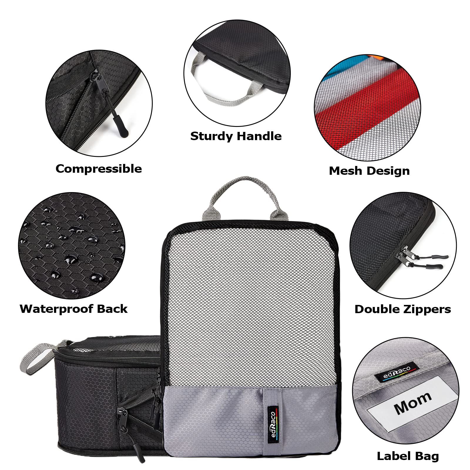 6-Piece Compression Packing Cubes Set - Expandable Travel Luggage Organizer with Toiletry Bag | Space-Saving Packing Solution for Suitcases, Backpacks & Weekend Trips