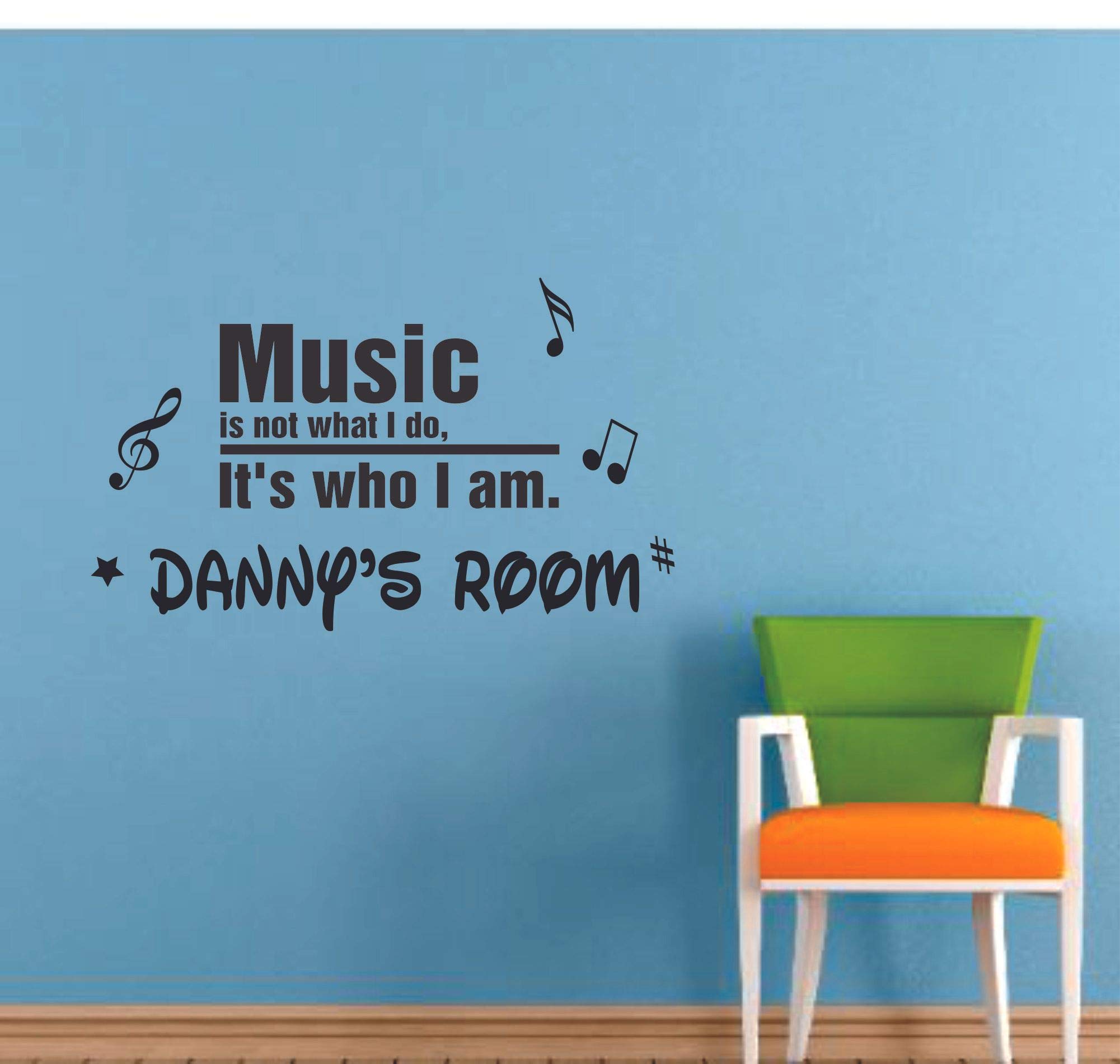 Music is Who I Am - Cute Vinyl Wall Decal Sticker (18x20 inch) for Kids Room, Nursery, Bedroom & Kindergarten - Fun Music-Themed Home Decor - Perfect for Girls & Boys Bedrooms, Playrooms and Classroom Walls