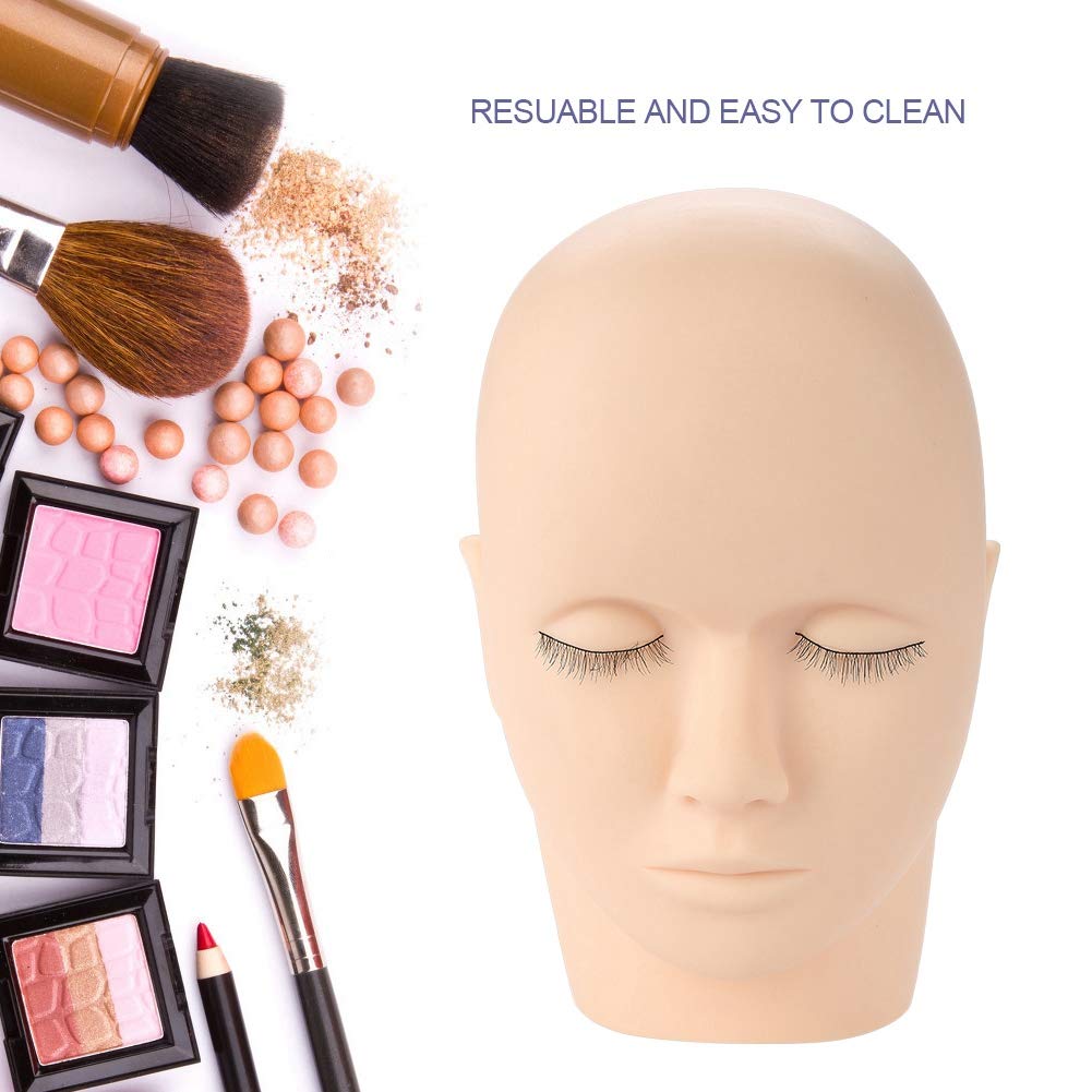 Professional Lash Mannequin Head for Makeup & Eyelash Extension Training - Soft Touch Rubber Cosmetology Practice Doll Head - Easy to Clean with Essential Oils - Perfect for Beauty Schools, Salons & Home Practice