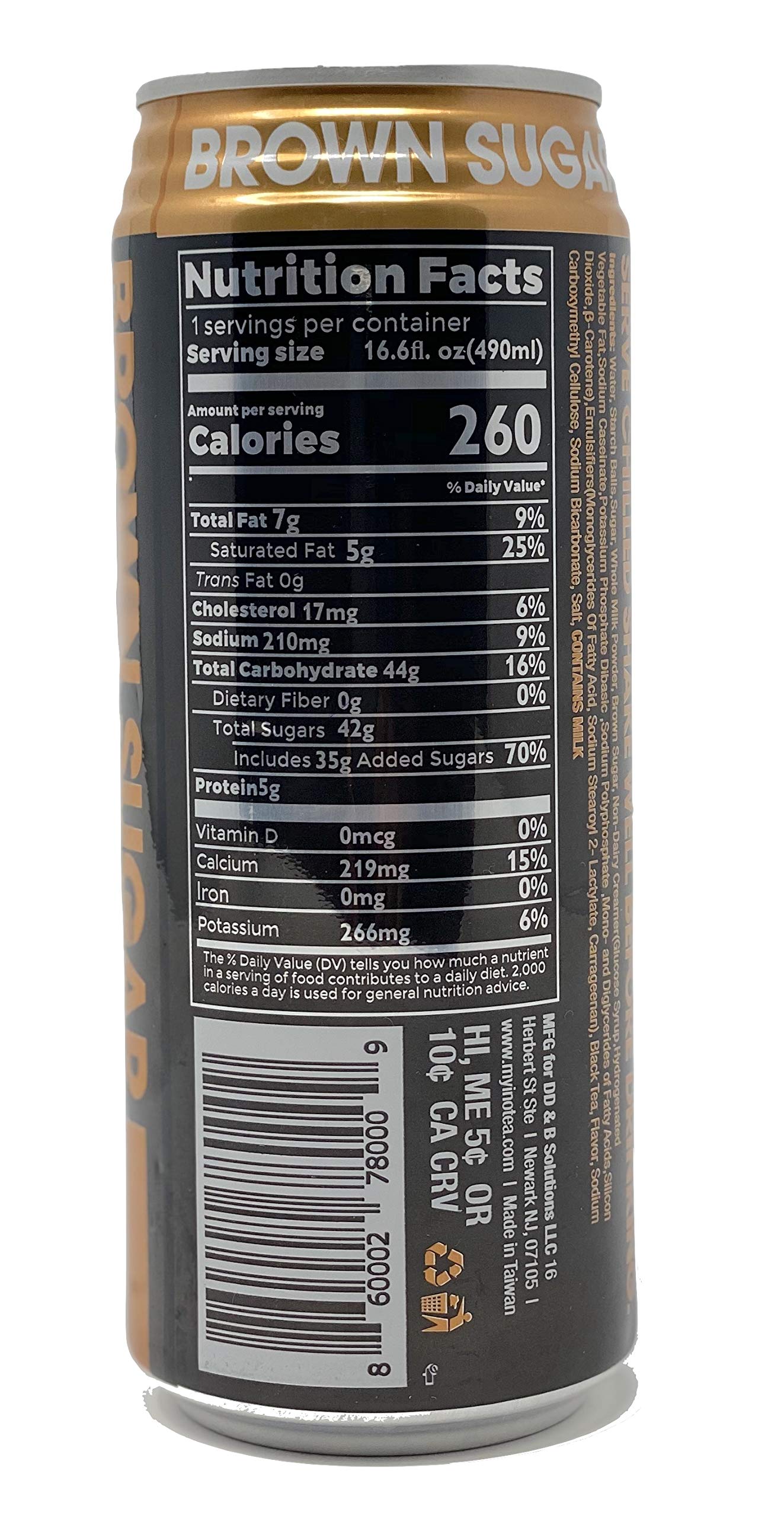 Premium Brown Sugar Bubble Tea Drink - Ready to Drink Black Milk Tea with Boba in 16.6 oz Can (Pack of 24) | Convenient On-the-Go Beverage for Office, School & Parties