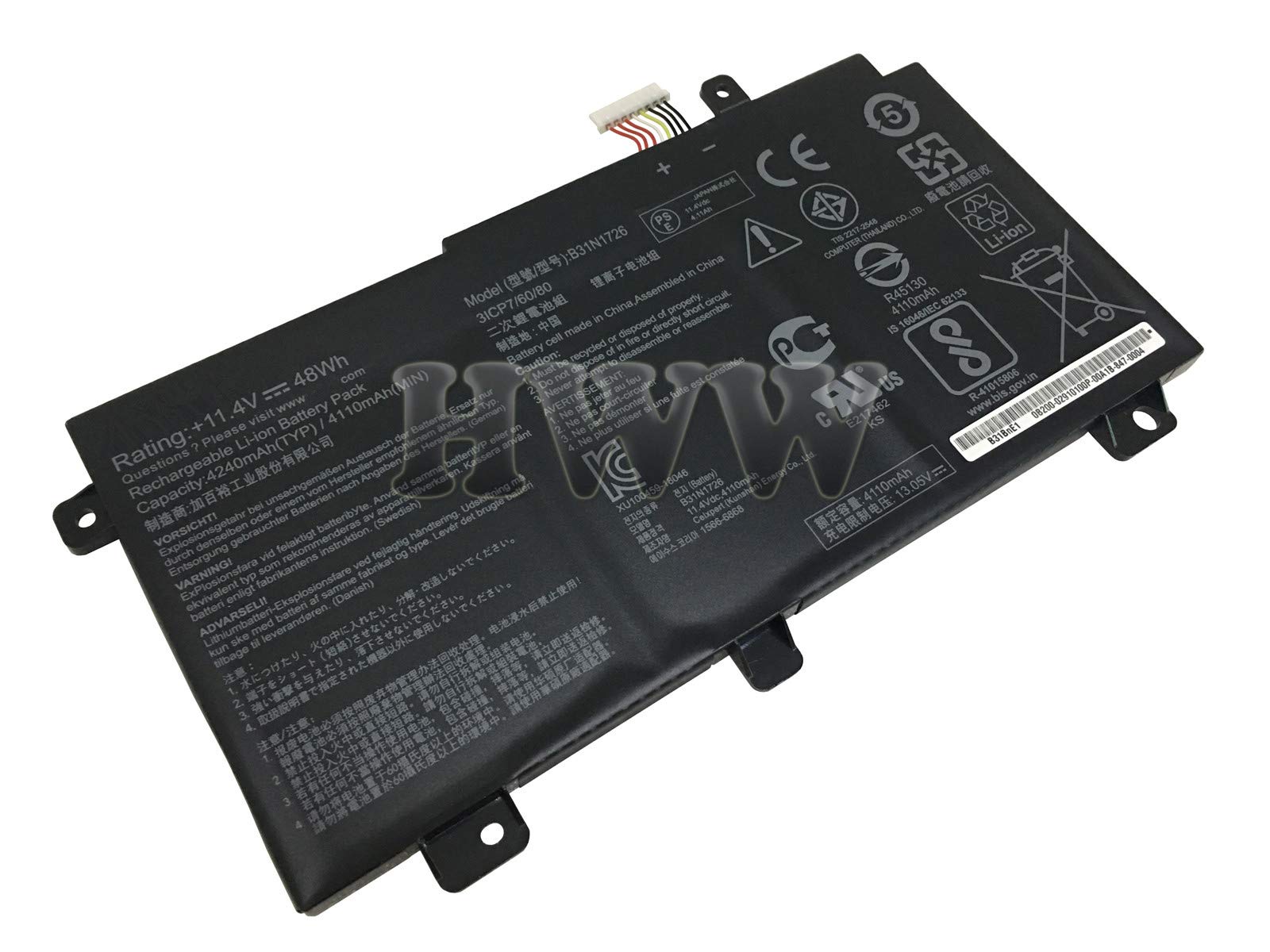Original ASUS FX80 FX80GD FX86 FX86FM FX86FE FX504 FX505 Laptop Battery - 11.4V 48Wh High Capacity Replacement Battery (Model B31N1726) - Perfect for Gaming, Work & Travel