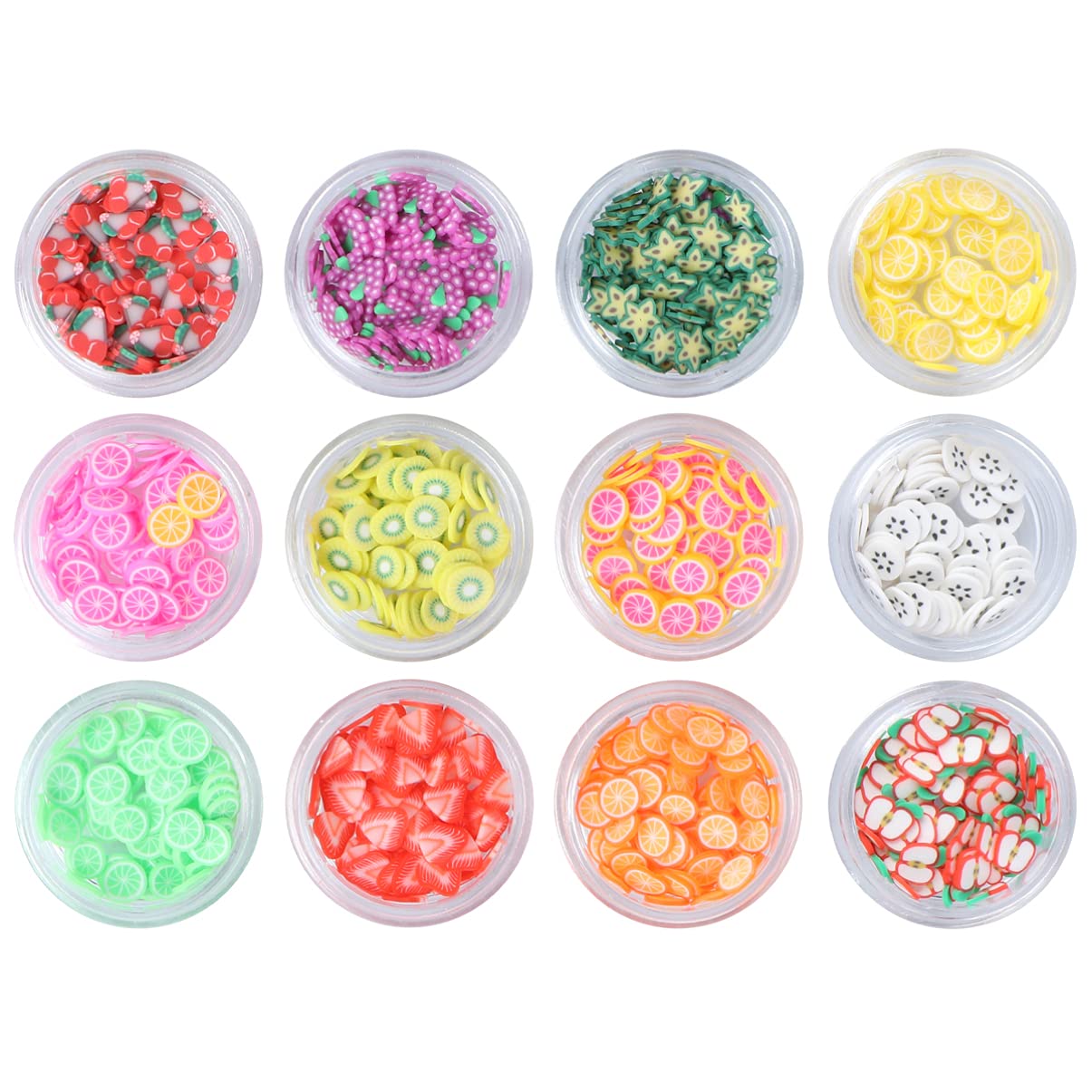 Uonlytech 3D Fruit Nail Art Slices - DIY Nail Supplies for Lip Gloss, Phone Decor & Nail Art | Glitter Stickers for Creative Nail Designs & Beauty Accessories | Perfect for Home Manicures, Salon Use & Gift Ideas