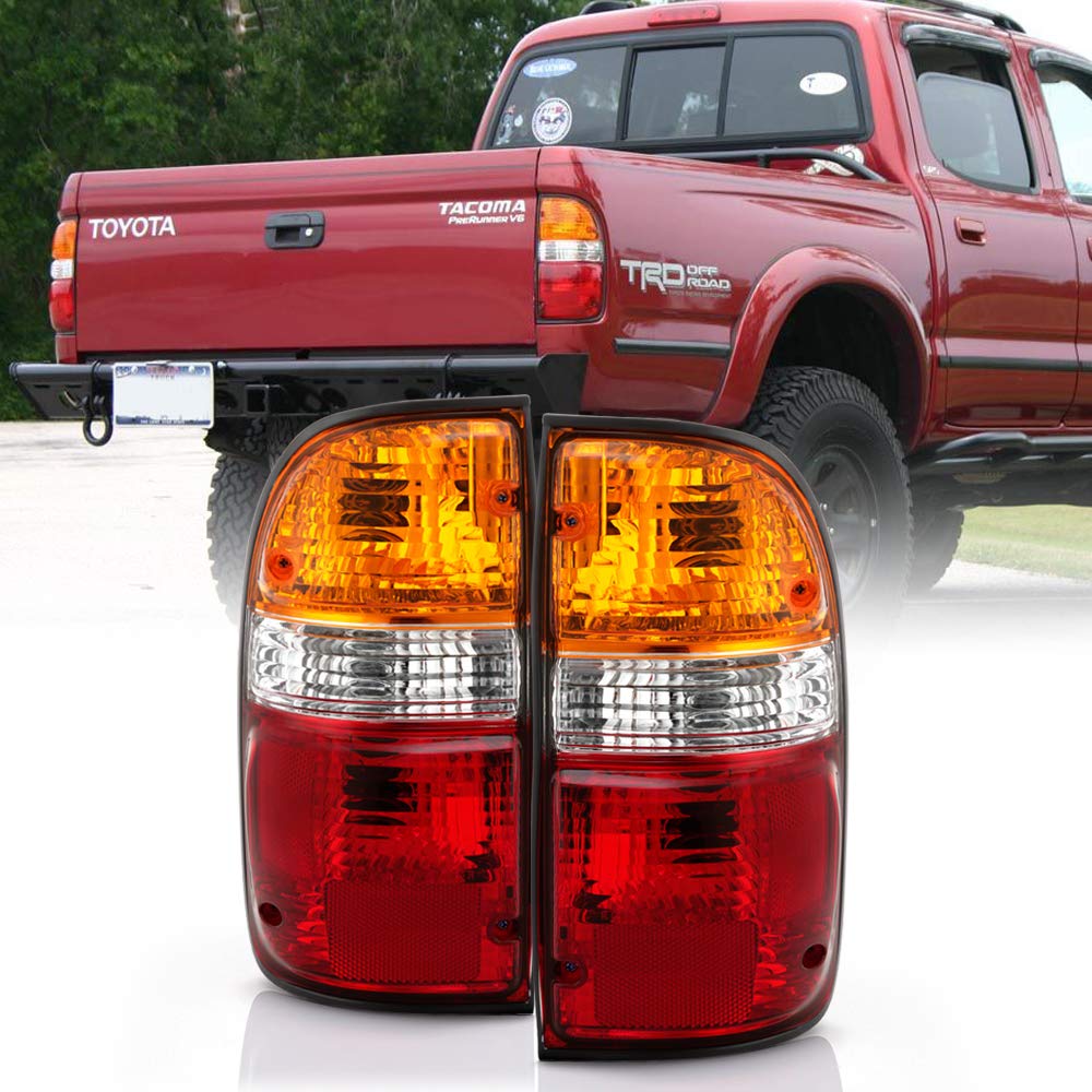 ACANII Replacement Tail Lights Brake Lamps Assembly for 2001-2004 Toyota Tacoma Pickup Truck - Driver & Passenger Side - Durable LED Lights for Enhanced Night Visibility & Safety