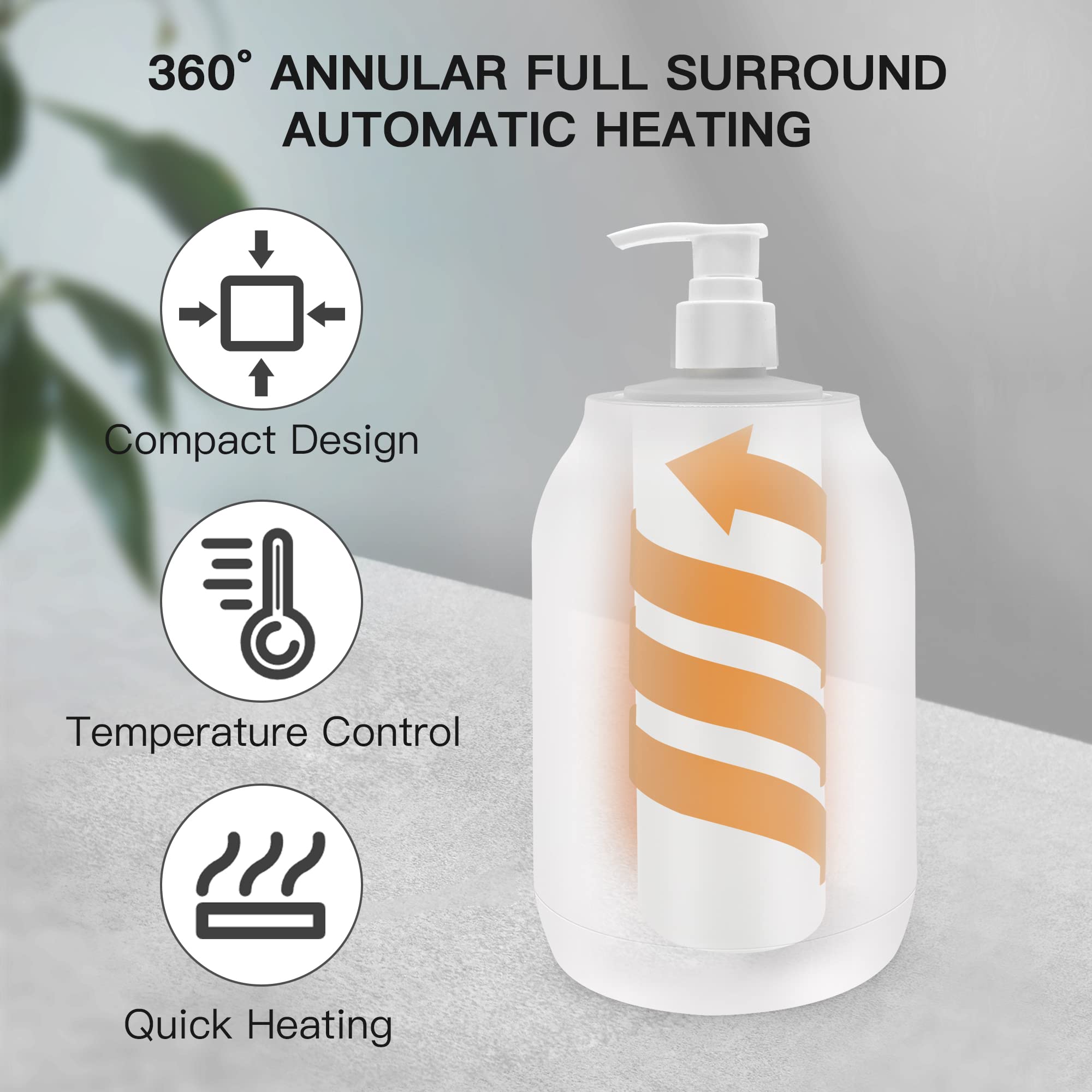 Professional Electric Massage Oil Warmer Bottle - Digital Lotion Heater for SPA, Salon & Home Use with 2 Dispenser Bottles | Perfect for Relaxation, Aromatherapy & Pain Relief (White)