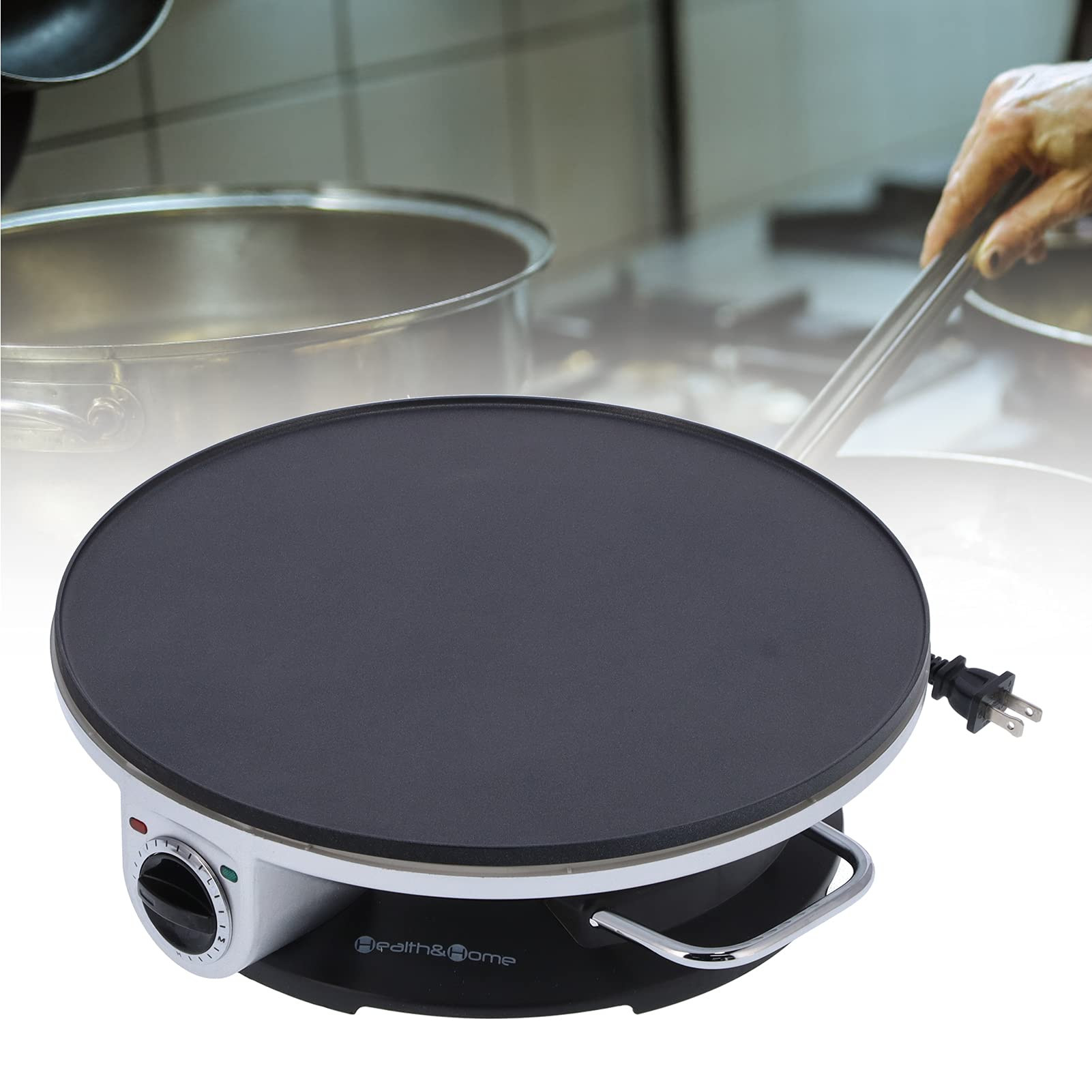 13 Inch Electric Crepe Maker - 1000W Stainless Steel Pancake Machine with 3-Temperature Control & Fast Heating - Perfect for Making Crepes, Pancakes, Blintzes, and Egg Rolls - Ideal for Home Breakfast, Brunch, and Party Cooking