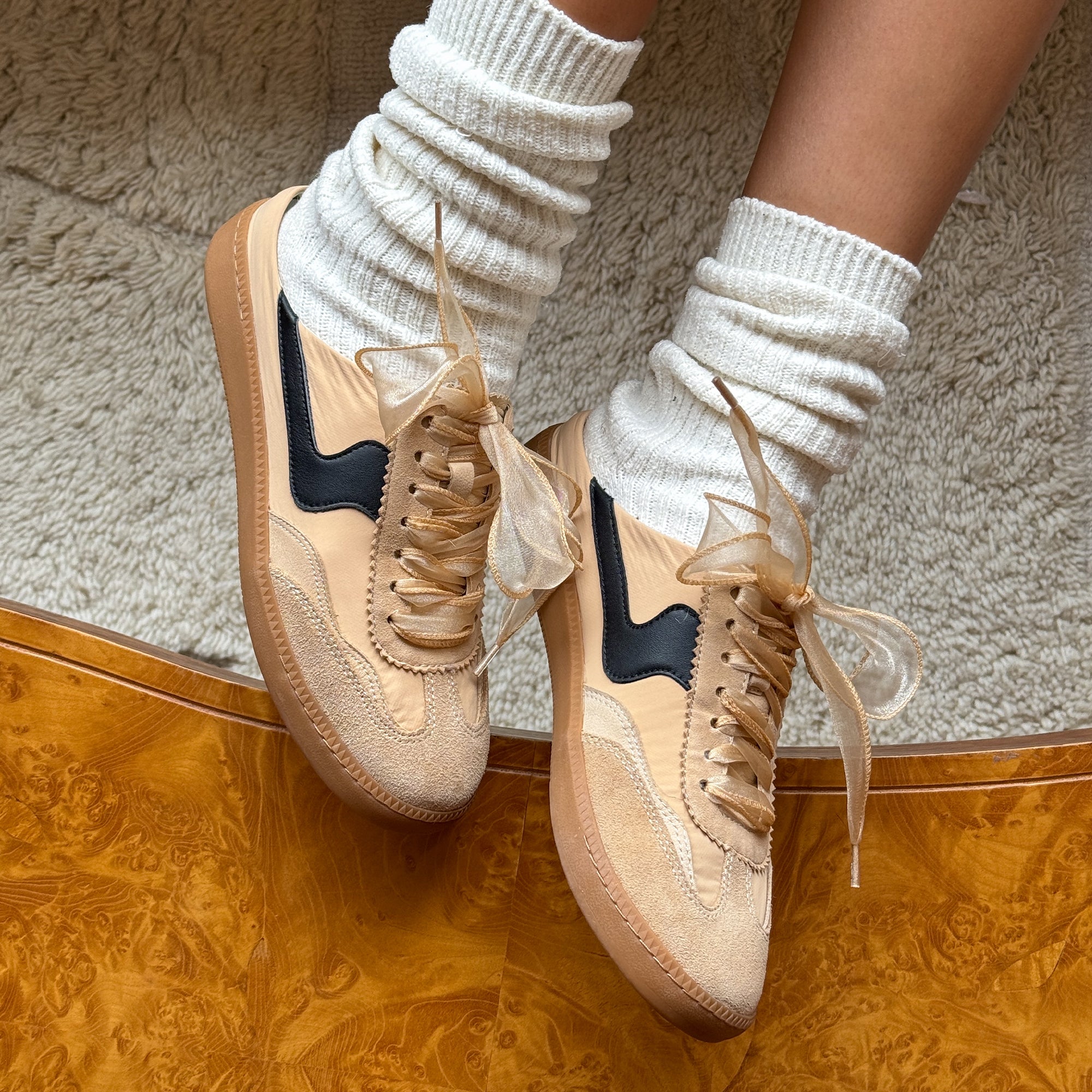 Notice Slide Sneakers in Tan Multi Suede - Comfortable Casual Slip-On Shoes for Men & Women | Perfect for Walking, Errands, and Everyday Wear