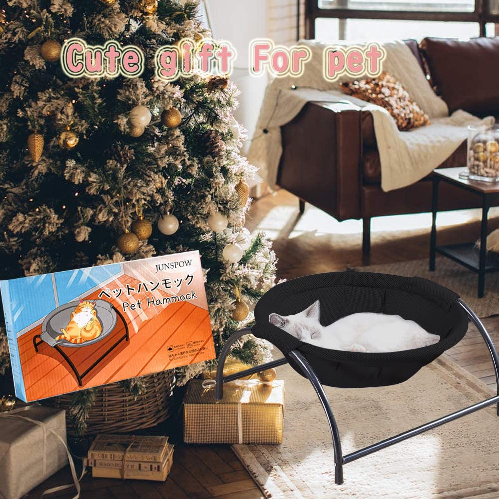 Premium Cat & Dog Hammock Bed - Washable, Detachable & Breathable Pet Sleeping Supplies for Indoor & Outdoor Use - Easy Assembly, Stable Design (16.9