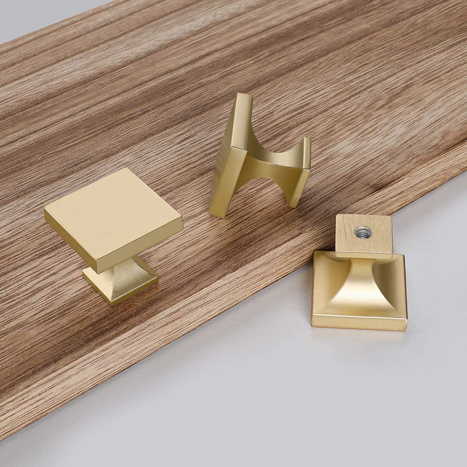 25 Pack Matte Gold Cabinet Knobs - Square Zinc Alloy Drawer Handles for Kitchen, Dresser & Furniture - Durable Hardware for Cabinets, Wardrobes & Home Decor