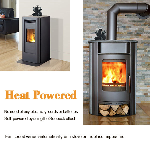 3 Blade Stove Fan VDSF633 - Eco-Friendly Heat Powered Stove Fan for Wood Stove, Fireplace & Pellet Stove - Silent Operation & Energy Efficient for Home Heating (Perfect for Living Room, Cabin & RV Use)