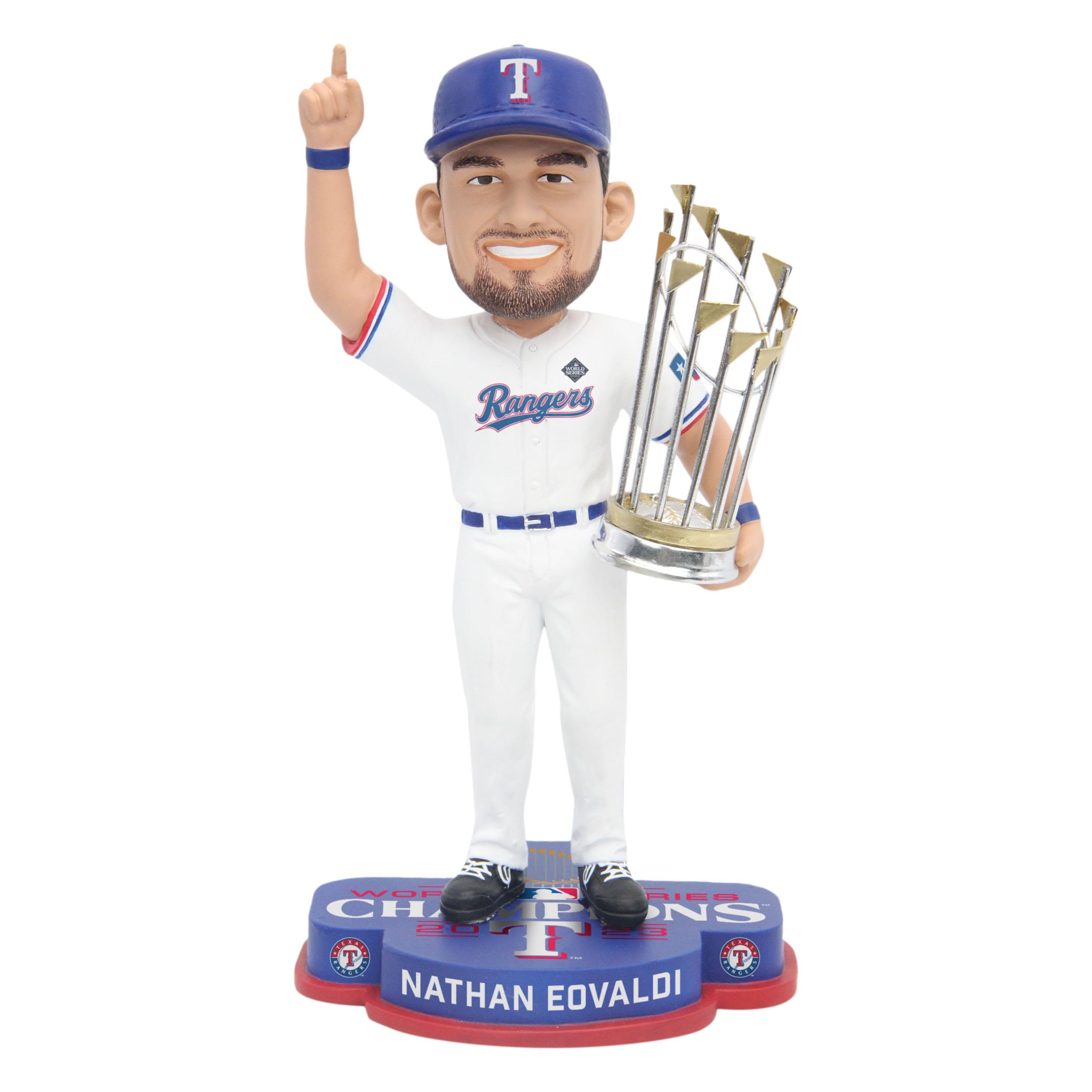Nathan Eovaldi Texas Rangers 2023 World Series Champions Bobblehead - Officially Licensed MLB Baseball Collectible - Perfect for Fans, Sports Memorabilia Collections, and Game Room Decor
