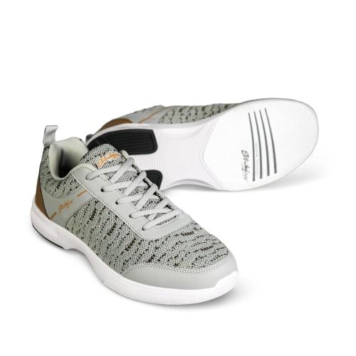 KR Strikeforce Flyer Mesh Lite Grey/Tan Men's Bowling Shoes - Lightweight & Breathable for Competitive Bowling & League Play