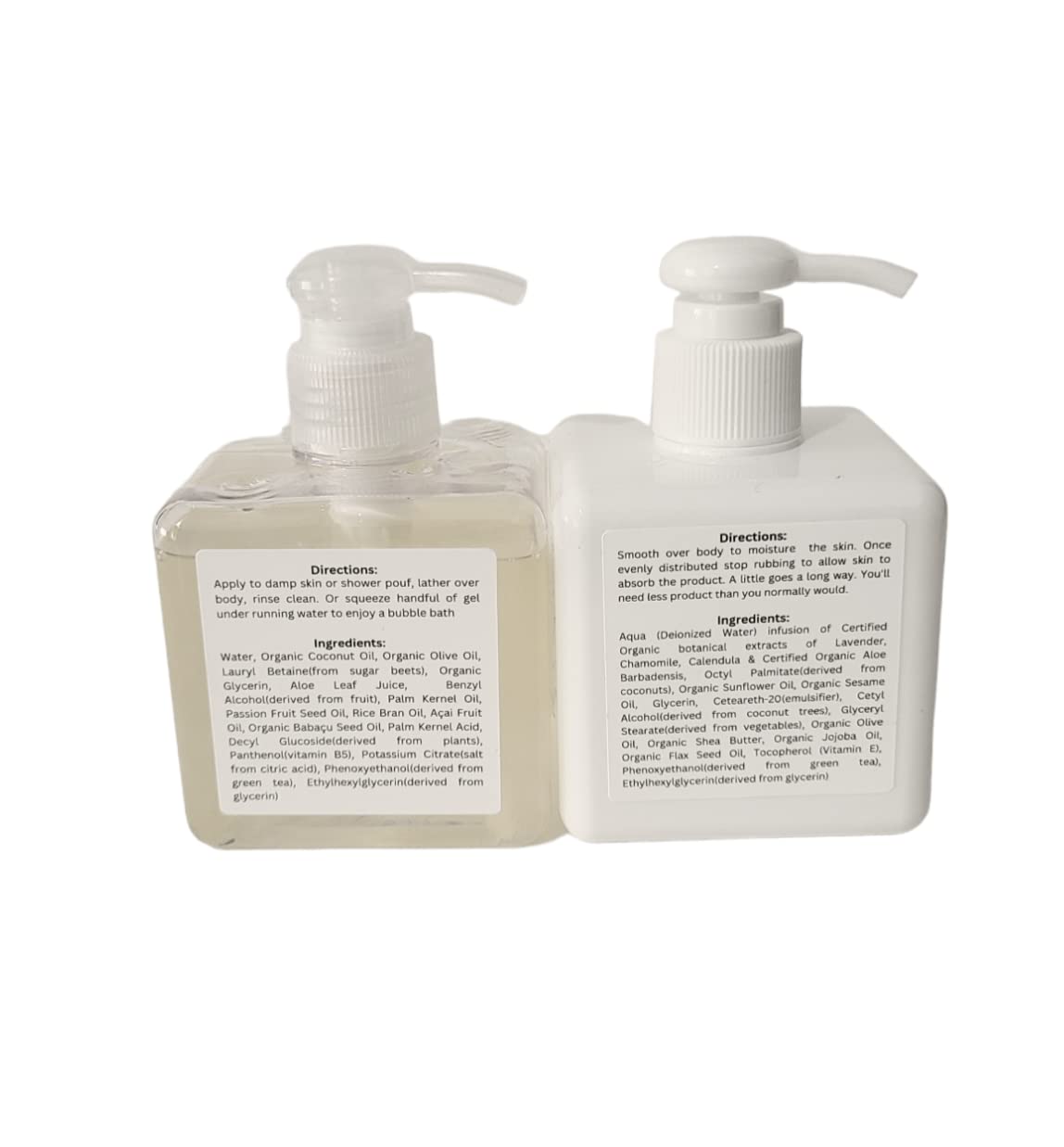Nectarine & White Ginger Organic Body Wash & Body Crème Set - 8 Oz Bottles for Hydrating & Nourishing Skin | Perfect for Daily Shower & Spa Day at Home