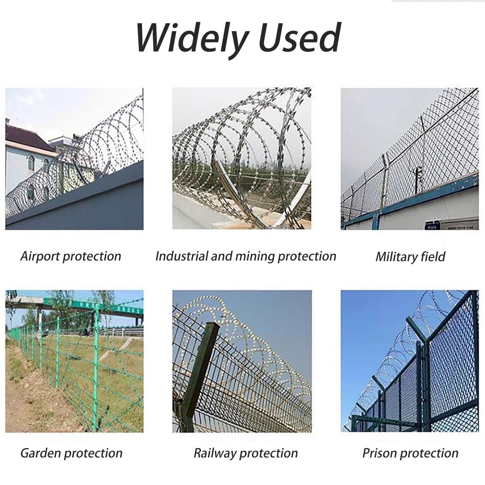Premium Galvanized Steel Razor Wire Fencing - 304 Stainless Steel, 100m/328ft - Heavy Duty Security Barrier for Garden, Perimeter, and High-Security Fence Protection | Durable Anti-Climb Razor Barbed Wire for Home, Commercial & Industrial Use