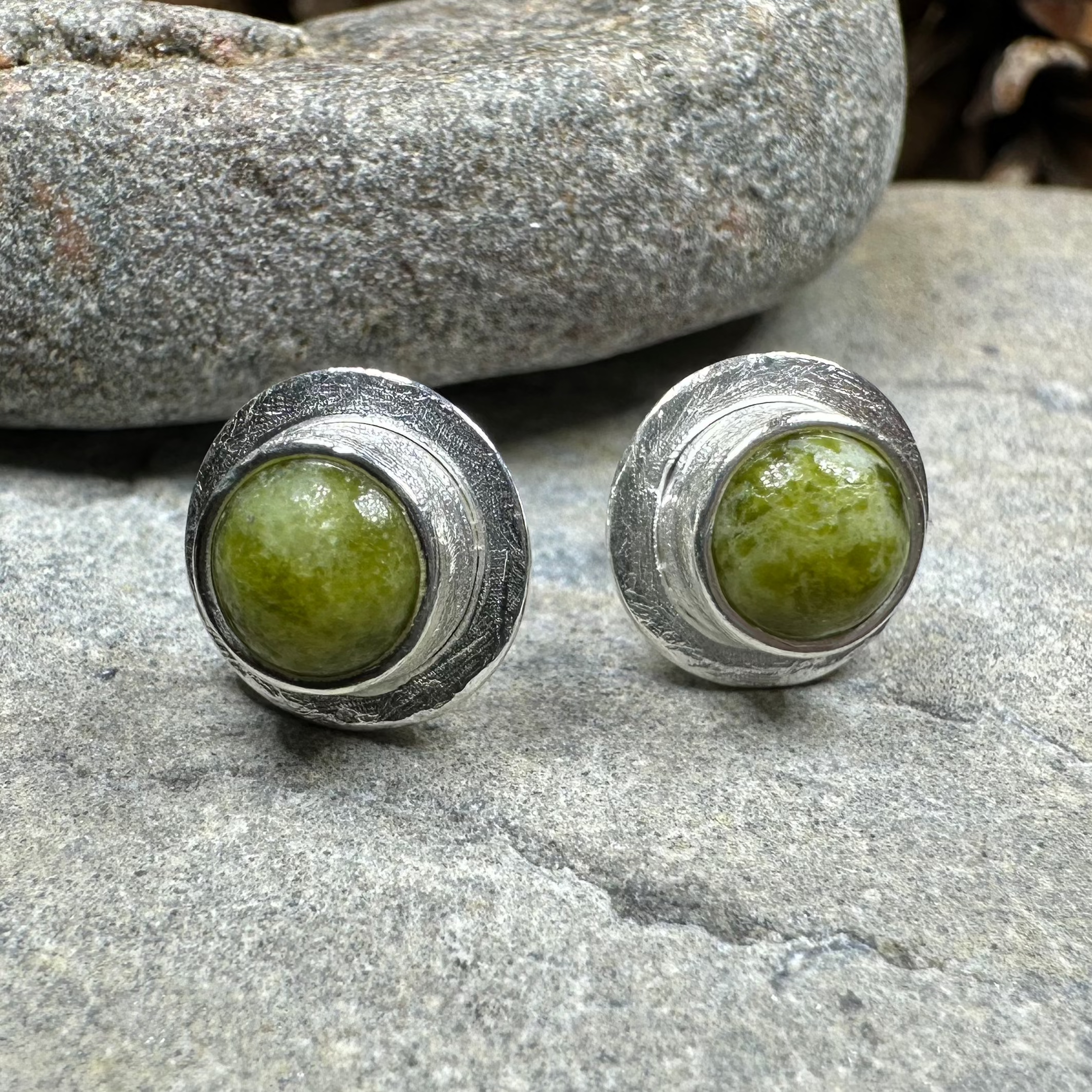 Connemara Marble Irish Coast Post Earrings - Authentic Irish Jewelry, Dainty Green Stone Stud Earrings for Women, Perfect for St. Patrick's Day Gifts & Everyday Wear