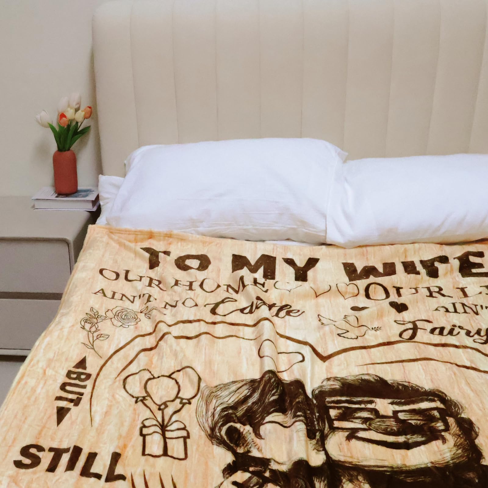 Romantic Anniversary Blanket Gift for Wife - Soft & Cozy Throw Blanket for Her - Perfect Valentine's Day, Mother's Day & Birthday Present from Husband - Ideal for Cuddling, Movie Nights & Home Decor