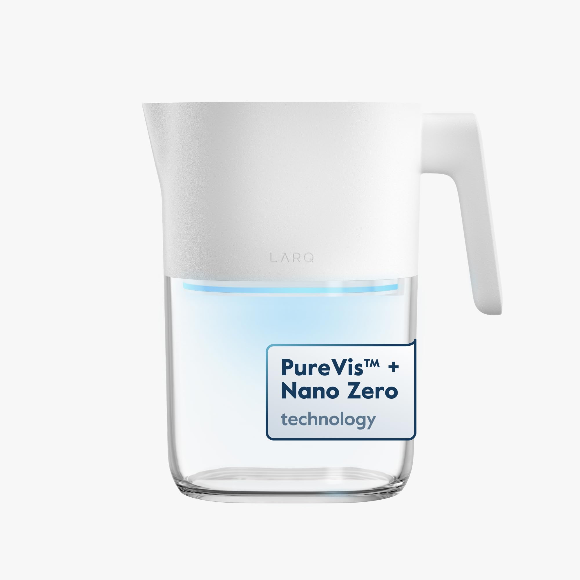 LARQ Pitcher PureVis 1.9L/8-Cup Self-Cleaning UV Water Filter Pitcher - Removes Chlorine, PFAS, PFOS & More - Plant-Based Carbon Filter for Tap & Drinking Water - 1 Year Warranty - Perfect for Home, Office & Travel Use