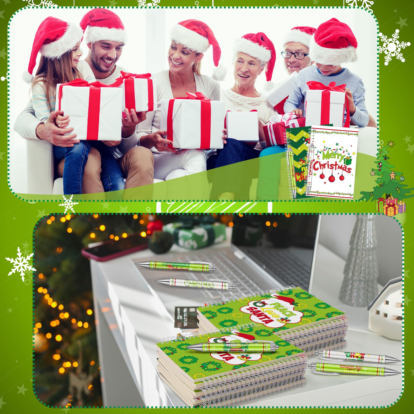 36 Pcs Christmas Notepads with Pens - Cute Holiday Memo Notebook Set with Ballpoint Pens | Bulk Merry Christmas Office Supplies for Coworkers, Secret Santa & Holiday Gifts | Perfect for Office Parties, Classroom Activities & Festive Note-Taking