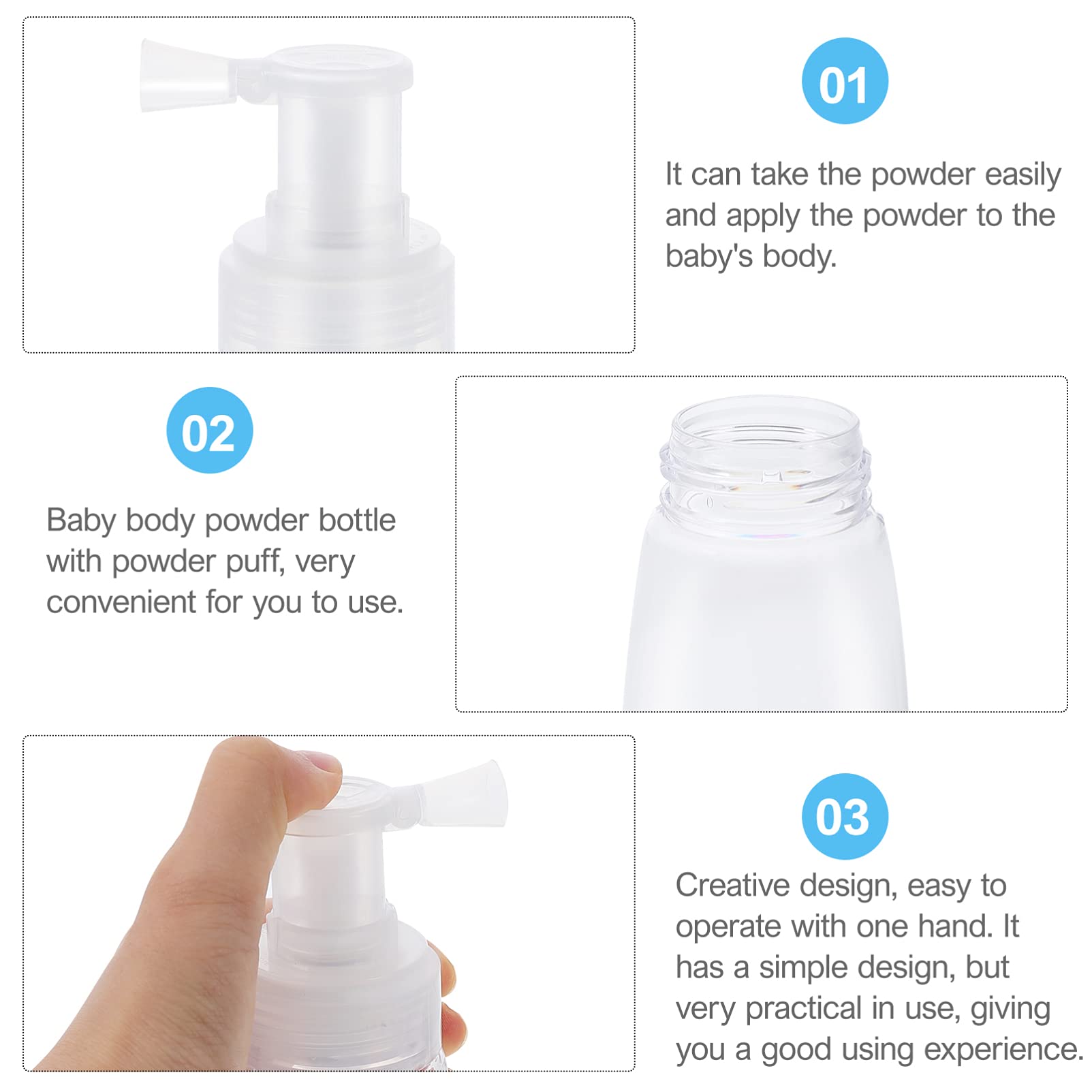 **Healifty 180ml Clear Refillable Powder Spray Bottle - Portable Fine Mist Pump Dispenser for Makeup, Cosmetics & Travel | Perfect for Loose Powder, Setting Spray & DIY Skincare**