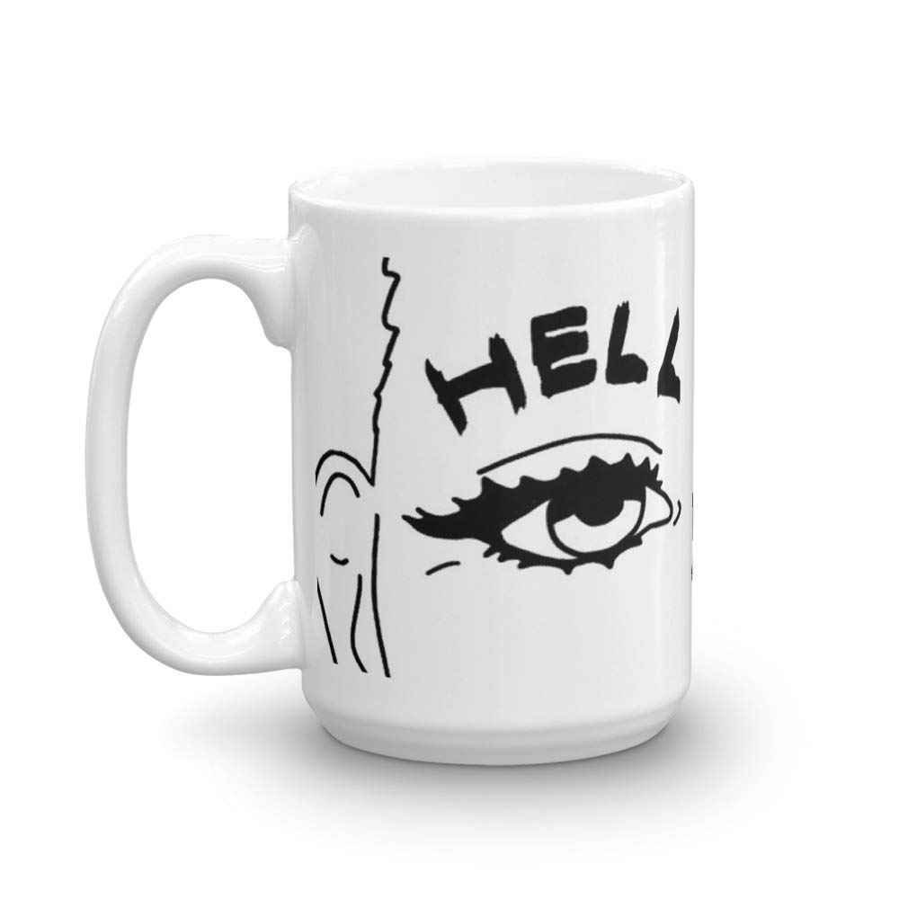 Jenna Marbles 'Hell Yeah' Eyebrows 15 Oz White Ceramic Coffee Mug - Perfect for Tea, Coffee & Office Use