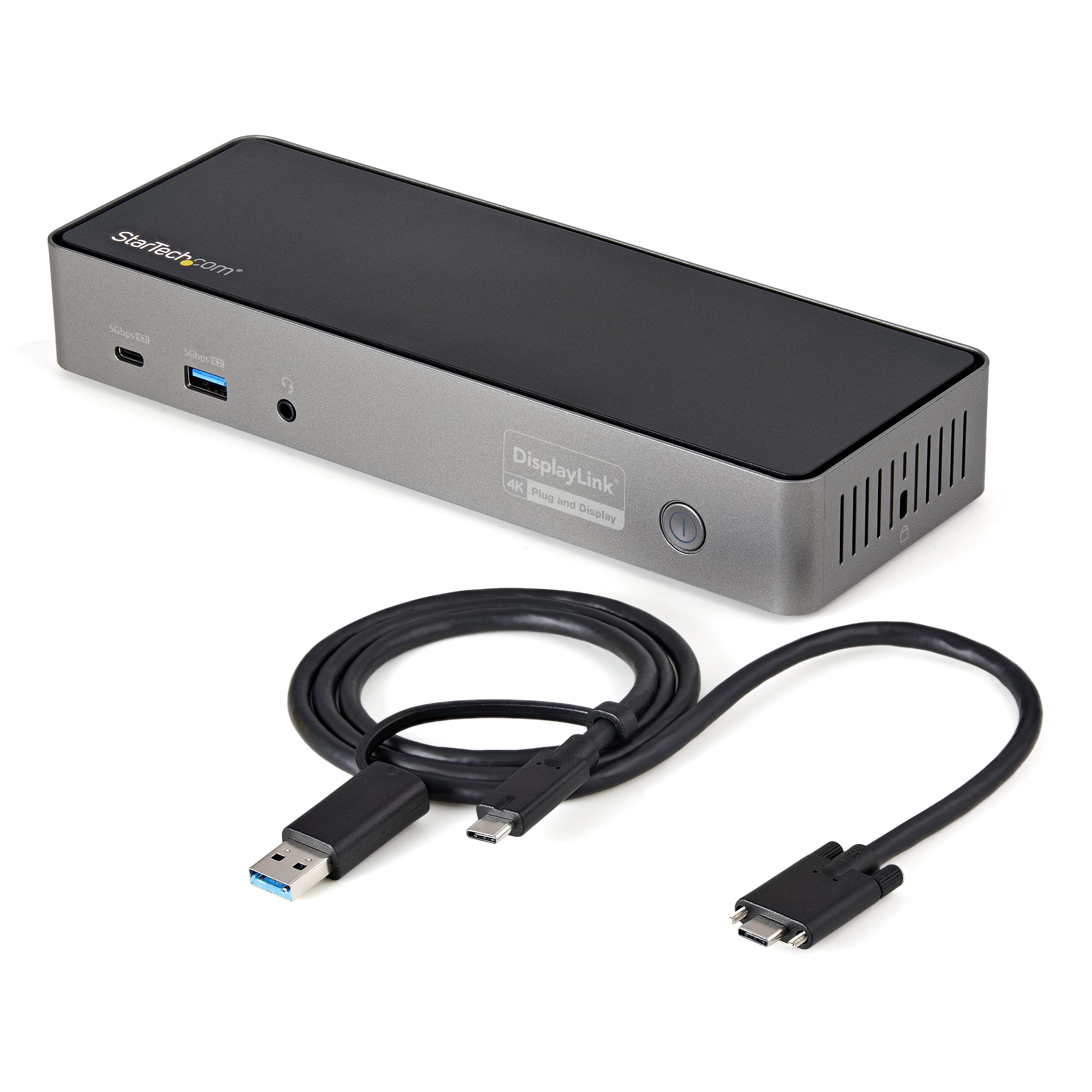 StarTech.com Hybrid Universal Triple Monitor Laptop Docking Station - USB-C & USB-A Dock with 4K 60Hz DisplayPort & HDMI, 85W Power Delivery, 6-Port USB 3.1 Hub, Gigabit Ethernet, Audio - Ideal for Home Office, Remote Work & Multi-Screen Productivity (DK31C3HDPDUE)