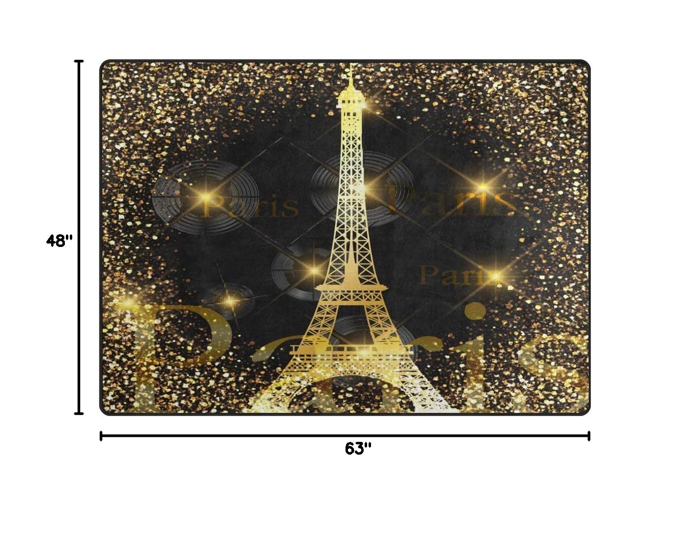ALAZA Shiny Paris Eiffel Tower France Area Rug - 5'3