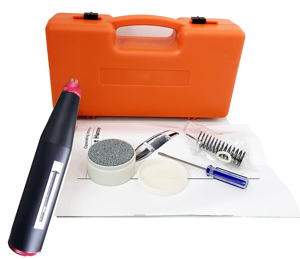 Professional Concrete Rebound Hammer Tester - Digital Concrete Strength Testing Device for Building Materials, Panels, Beams, Columns & Bridges - 20.0±0.2mm Pointer Length, 0.65±0.15N Friction - Perfect for Construction Quality Control & Structural Integrity Testing