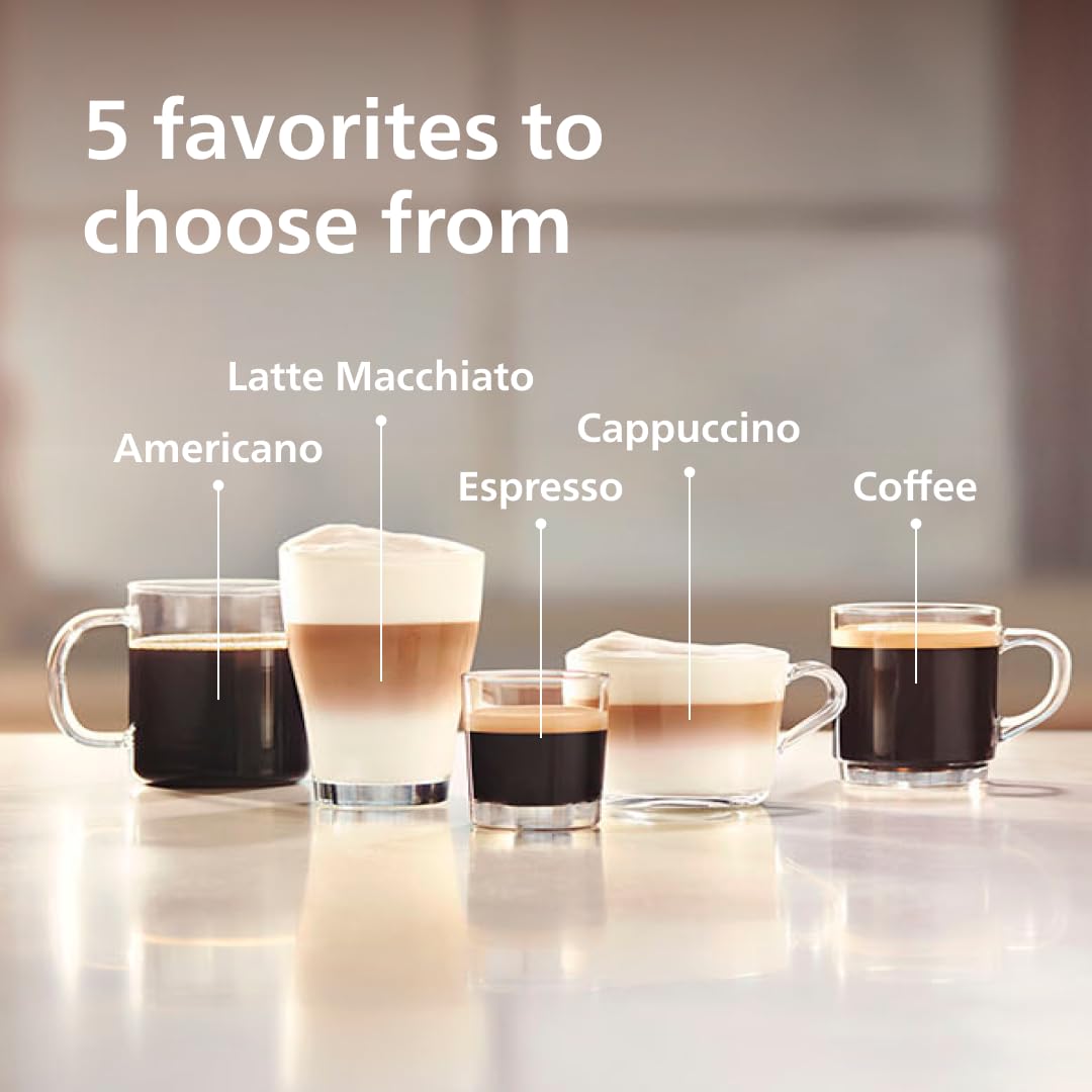Philips 3200 Series Fully Automatic Espresso Machine with LatteGo Milk Frother - 5 Coffee Varieties, Touch Display, Ceramic Grinder & AquaClean Filter - Perfect for Home Baristas & Coffee Lovers (EP3241/54, Black)