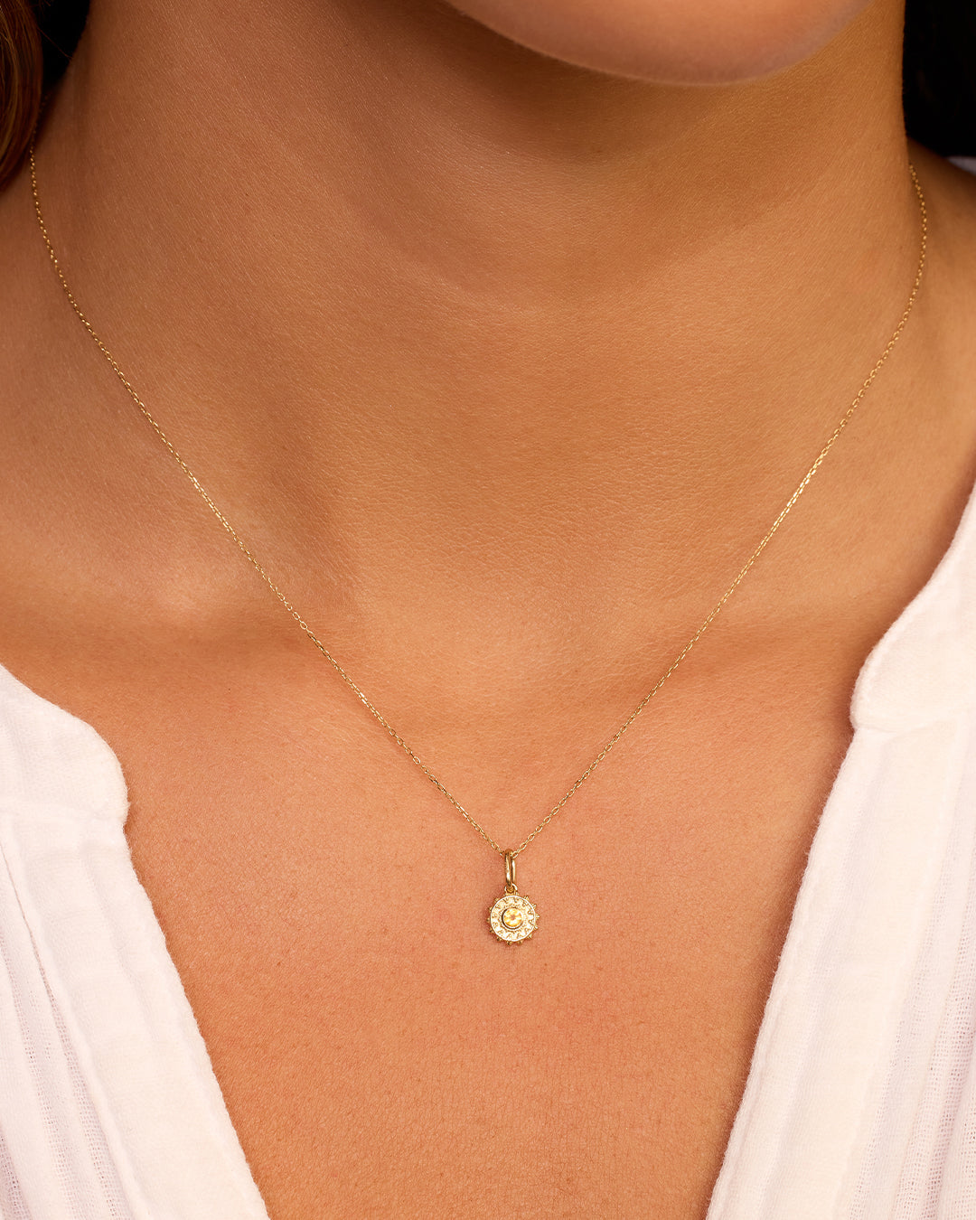 Sun Birthstone Charm Necklace - Genuine Gemstone Jewelry for Women - Perfect Gift for Birthday, Anniversary & Special Occasions