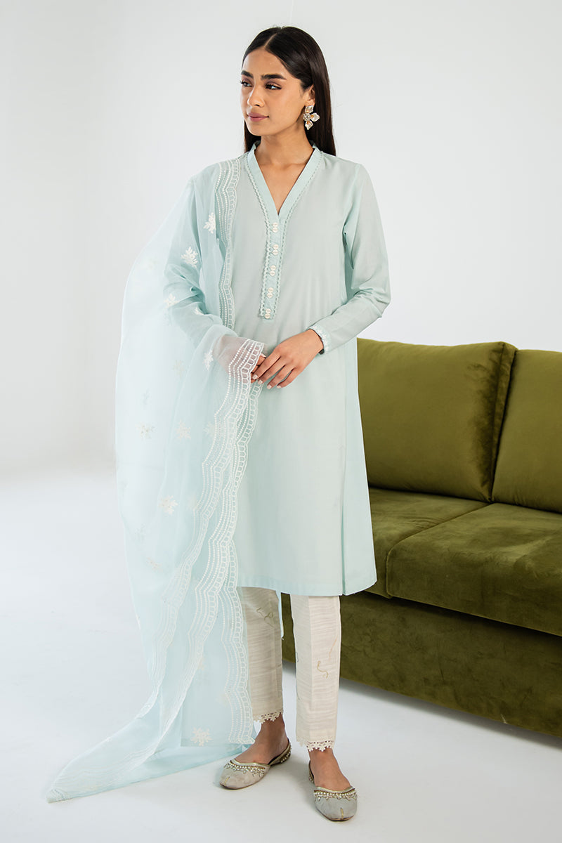 AQUA BERYL 2PC Set - Stylish Women's Shirt & Dupatta Outfit for Casual Wear, Party & Festive Occasions