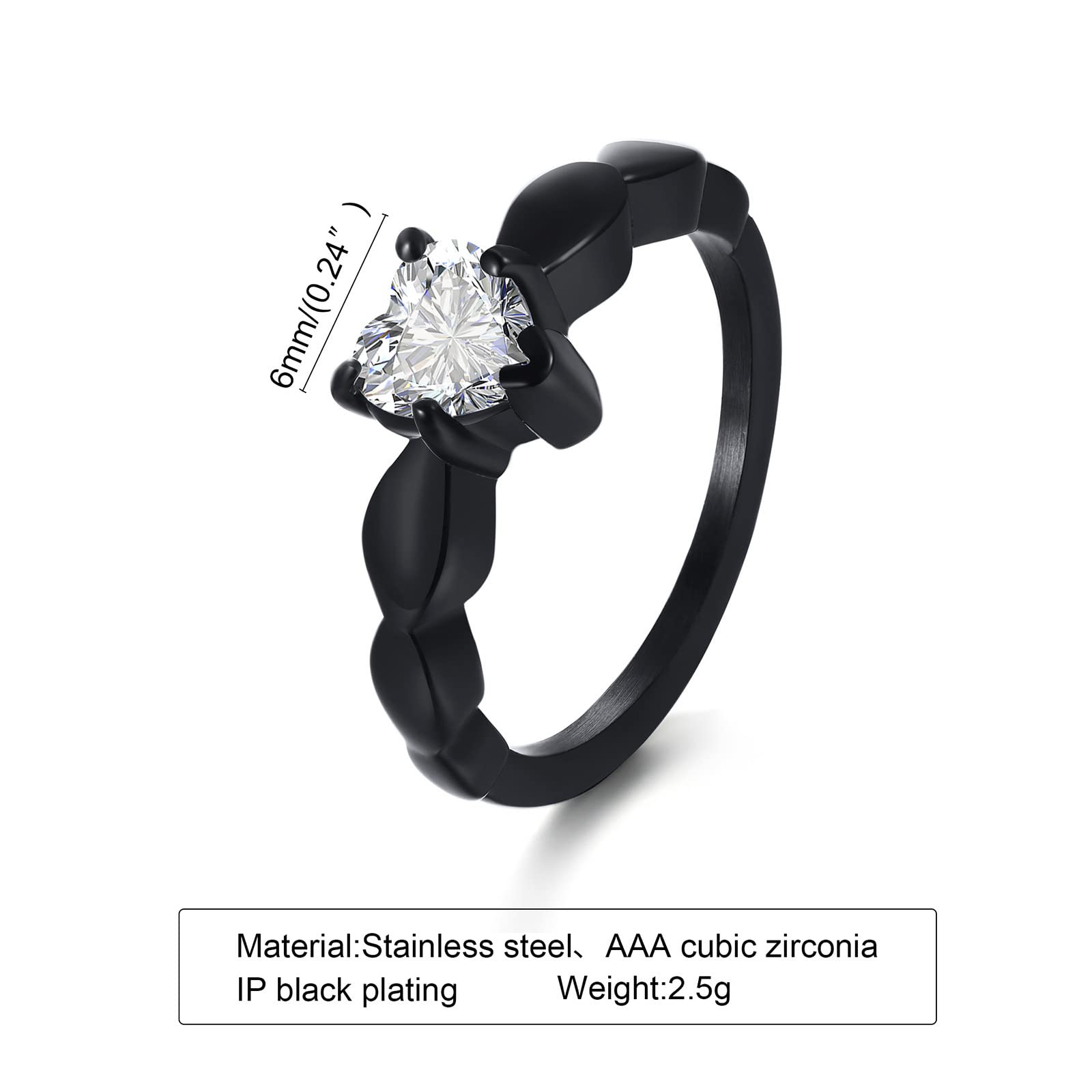 Personalized Matching Couple Rings for Him and Her - Titanium Black Cubic Zirconia Wedding & Engagement Ring Set - Comfort Fit Promise Rings for Women & Men - Perfect for Anniversaries, Proposals and Romantic Gifts