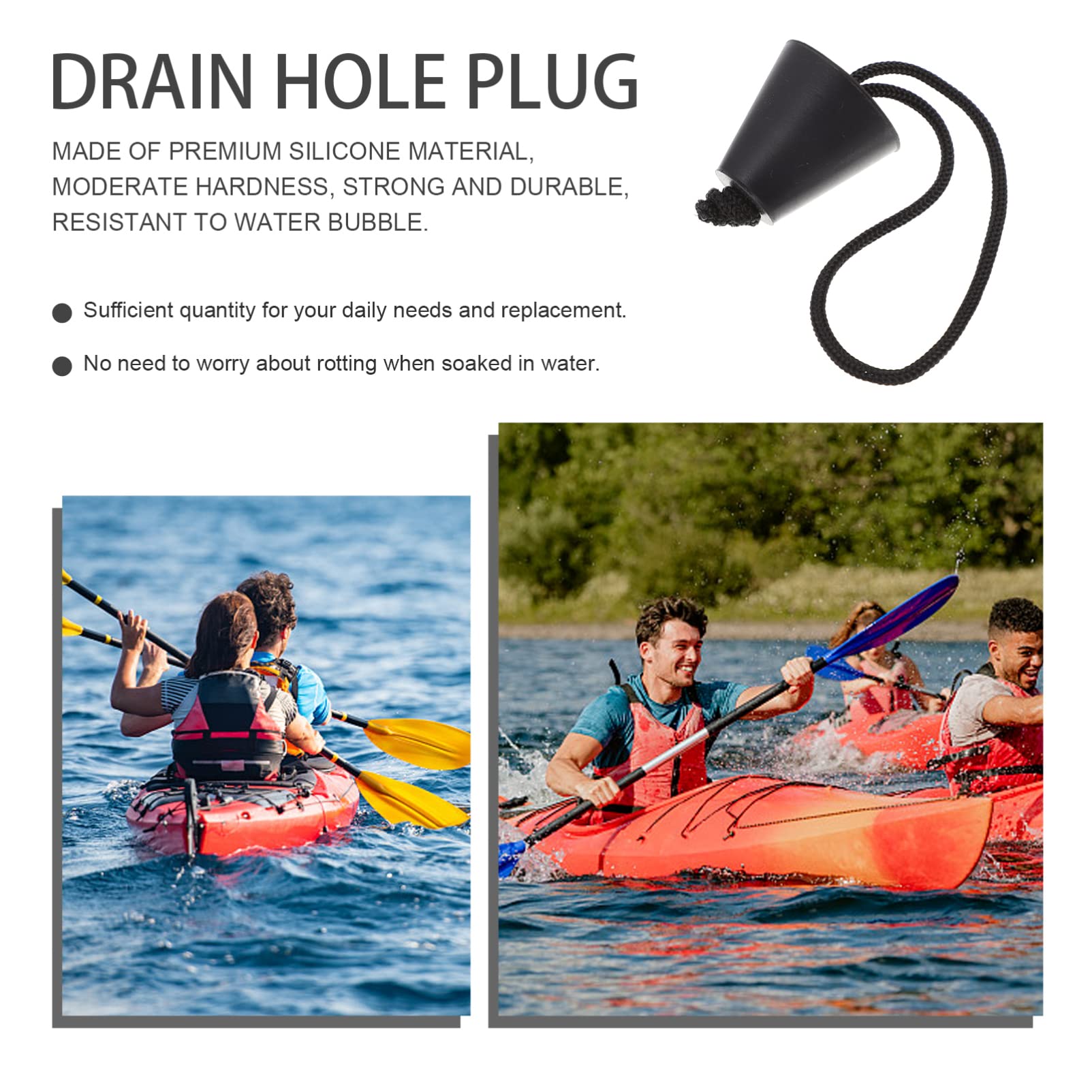 BESPORTBLE 8pcs Kayak Drain Plugs - Scupper Stoppers for Kayak, Canoe & Boat Drain Holes - Waterproof Kayak Accessories for Drainage Fitting - Perfect for Fishing, Whitewater Rafting and Outdoor Water Sports