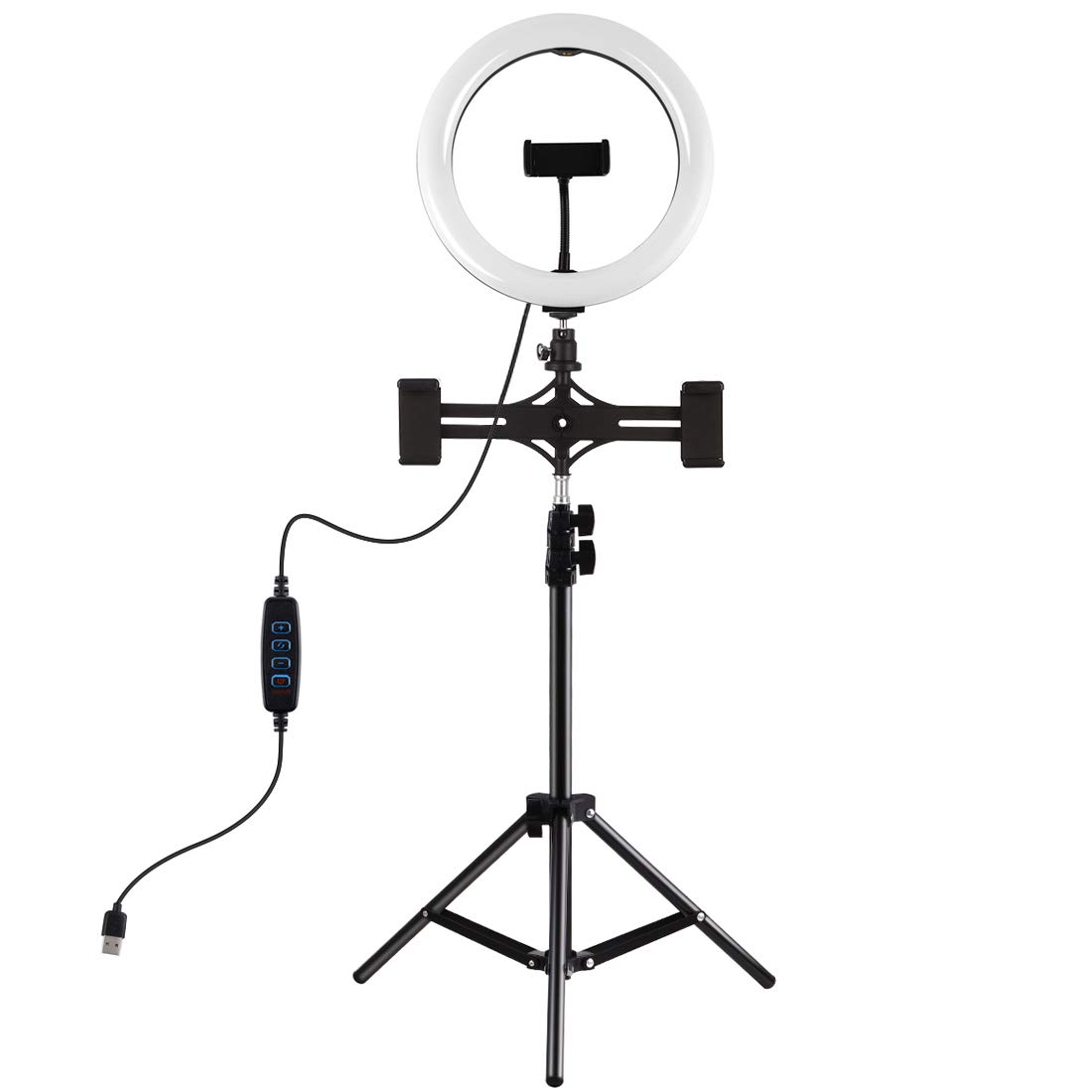 Loboo Idea 7.6''/20CM Dimmable Bi-Color LED Ring Light with Tripod Stand & Phone Holder - 3200-5600K Adjustable Lighting for Smartphone Camera, YouTube Vlogging, Makeup, Live Streaming & Video Shooting - Perfect for Home Studio, TikTok Videos & Beauty Content Creation