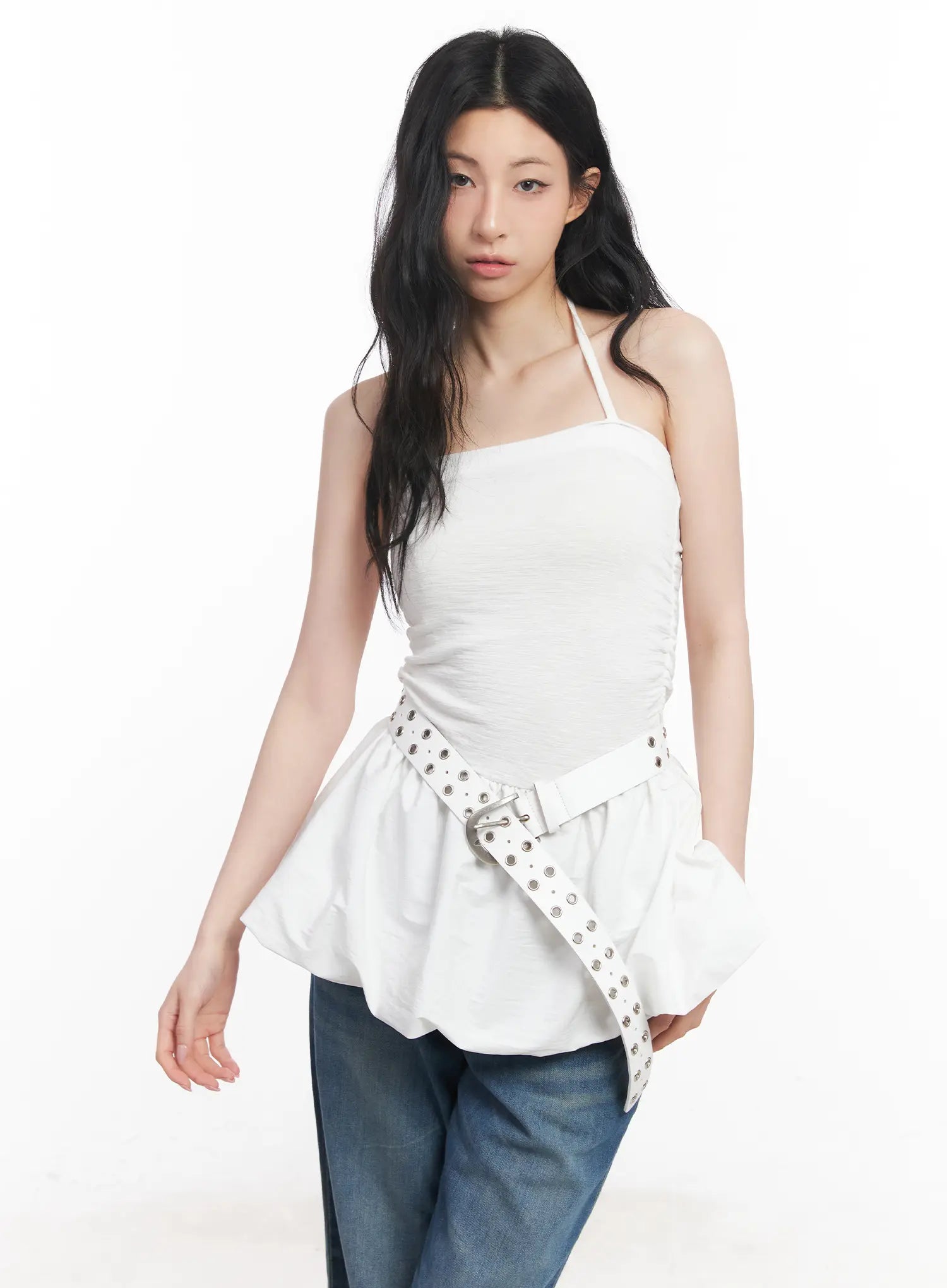 Balloon Fit Halter Mini Dress CU511 - Sexy Summer Party Outfit for Women, Beach Vacation & Nightclub Wear