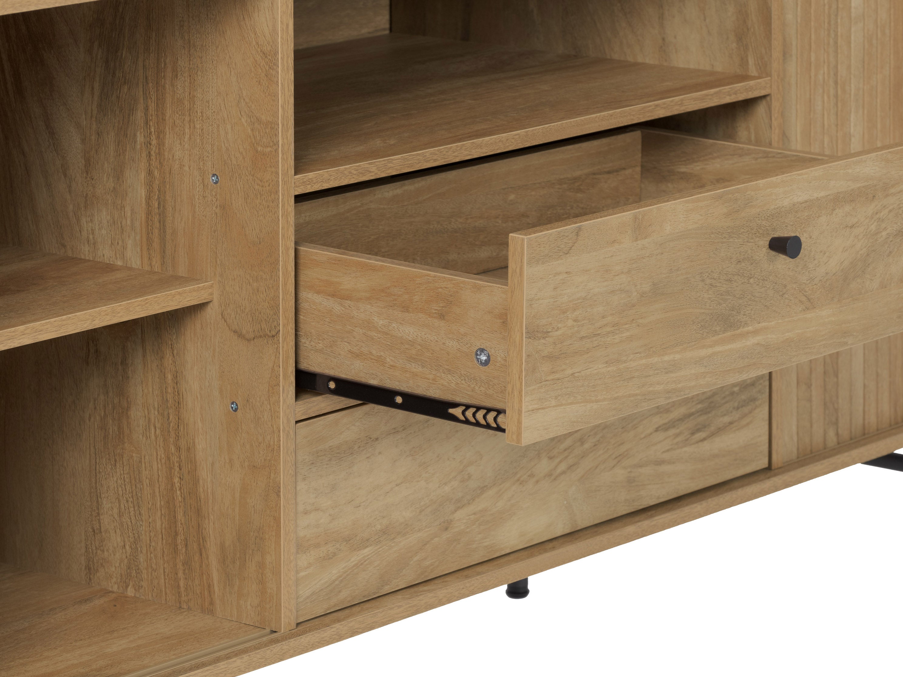 Stylish Curved Sideboard Buffet Cabinet - Modern Dining Room Storage Furniture for Home Decor & Entertaining