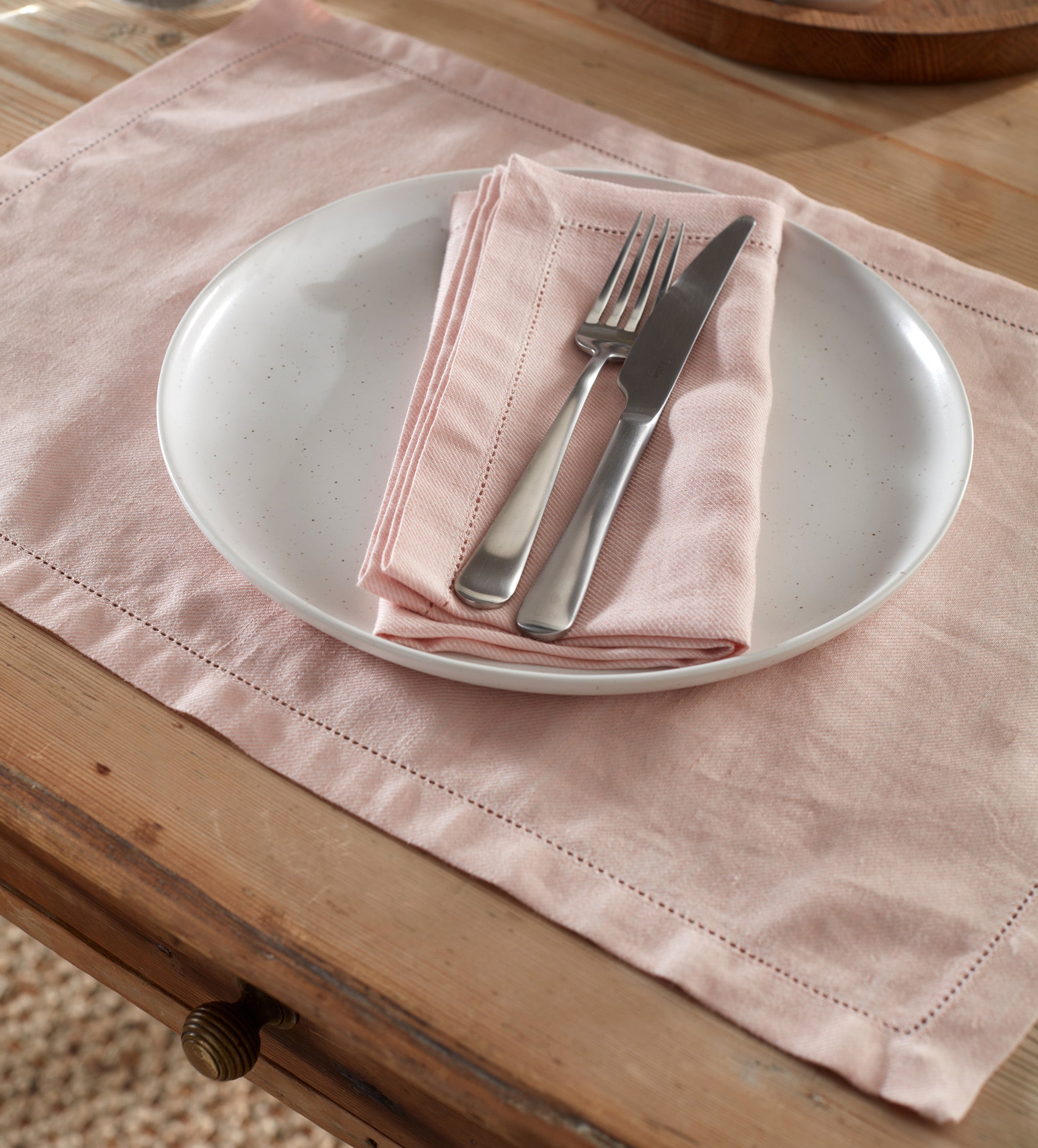 Blush Pink Cotton Linen Napkins Set of 4 - Soft & Absorbent Dinner Napkins for Wedding, Party & Everyday Dining - Eco-Friendly Table Linens