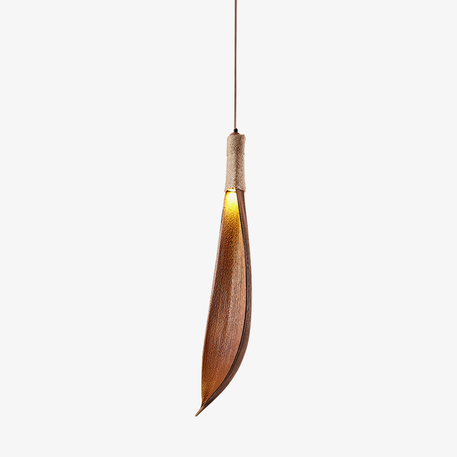 Handmade Cocoa Leaf Pendant Light - Natural Rattan Hanging Lamp for Boho Home Decor, Perfect for Living Room, Bedroom or Dining Area Lighting