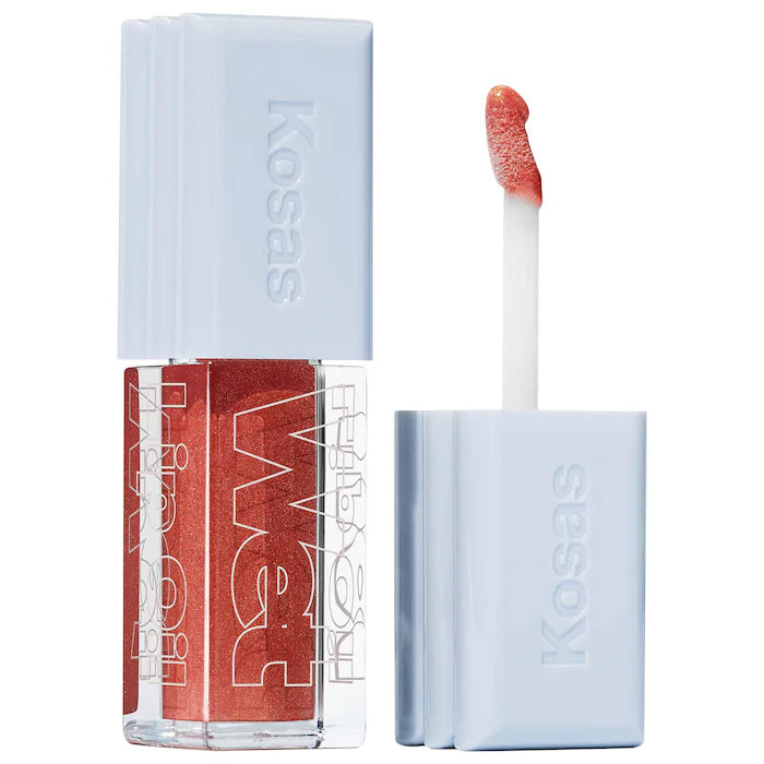 Kosas Gloss Voluminizador Wet Lip Oil - Plumping Peptide Lip Treatment for Fuller Lips | Hydrating & Shiny Lip Gloss for Day & Night Wear