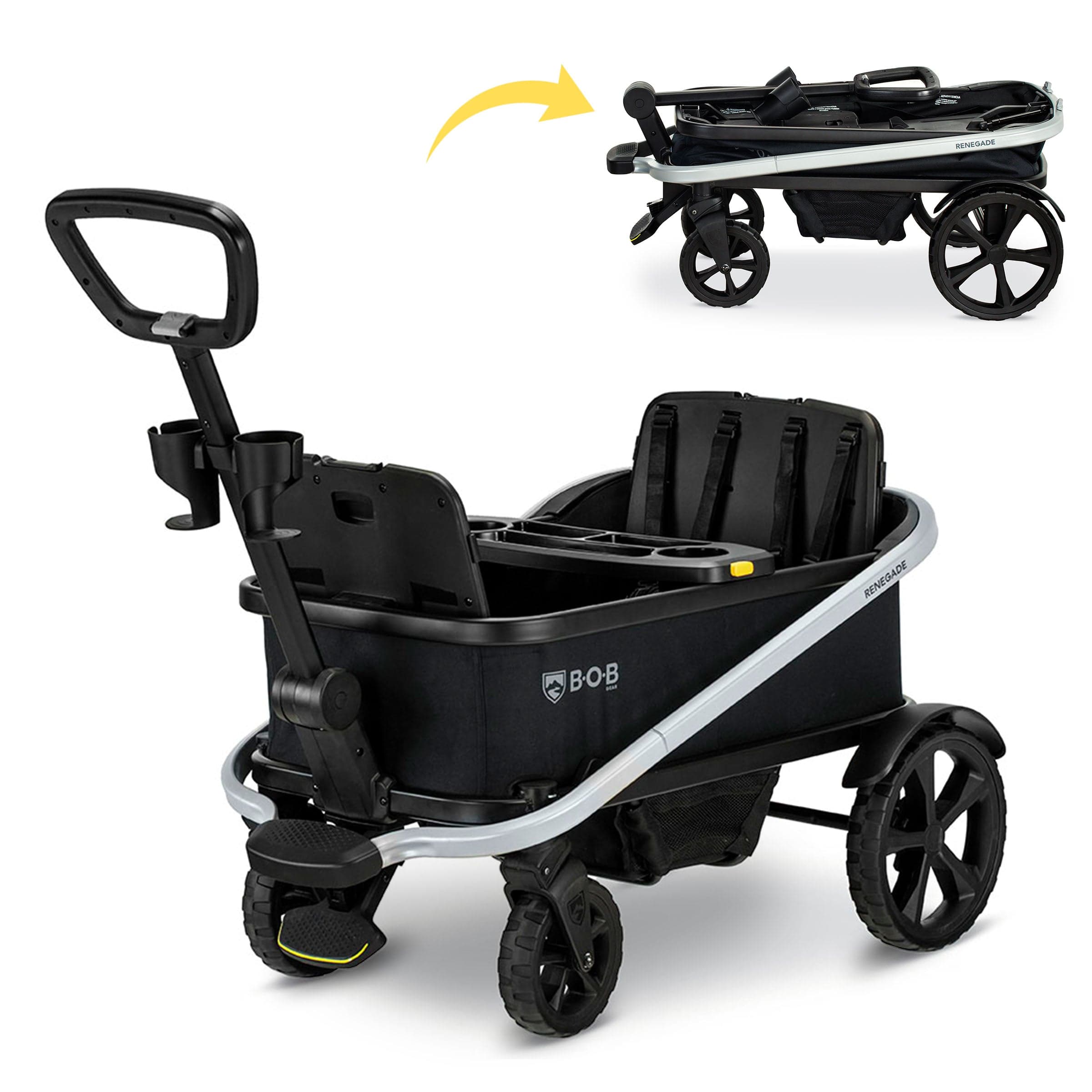 Bob Gear Renegade Wagon Nightfall - Heavy Duty All-Terrain Utility Cart with 300LB Capacity | Perfect for Camping, Tailgating, Beach Trips & Outdoor Adventures
