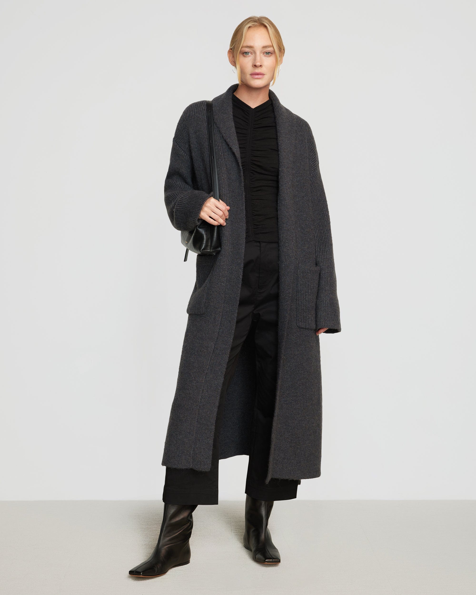 Elegant Tie Waist Cardigan for Women - Soft Knit Longline Open Front Sweater - Perfect for Office, Date Night & Casual Outfits