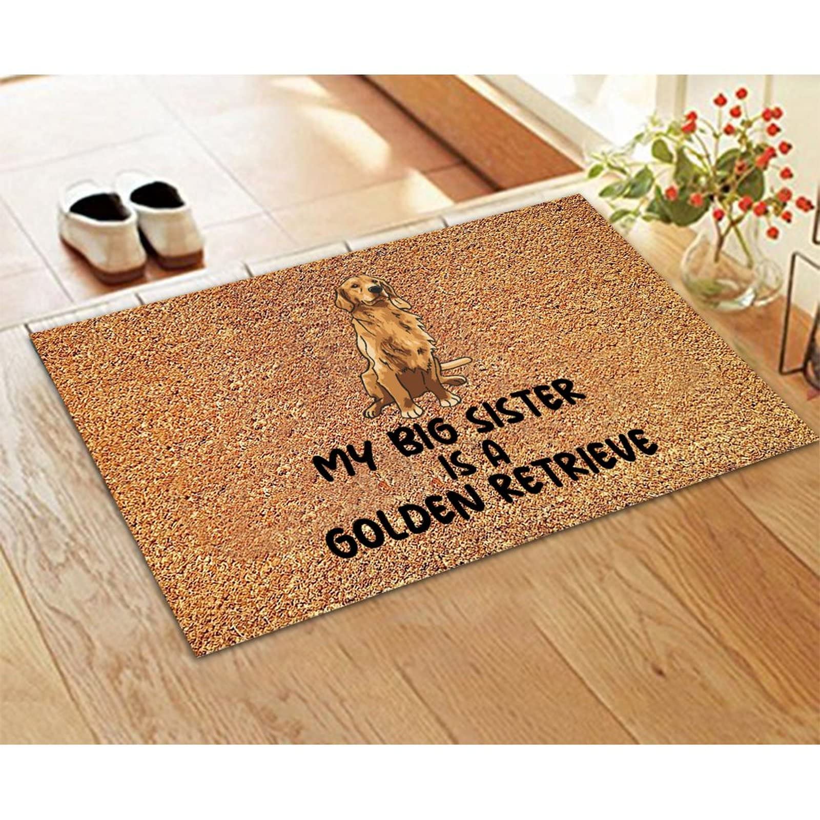 **Personalized Golden Retriever Dog Doormat - Custom Pet Photo Print, Coconut Coir, Non-Slip Backing - Indoor/Outdoor Entryway Mat for Pet Lovers, Dirt-Trapping, Easy Clean - Perfect Gift for Dog Owners**    *(Ideal for front doors, patios, or mudrooms – keeps your home clean while celebrating your furry friend!)*