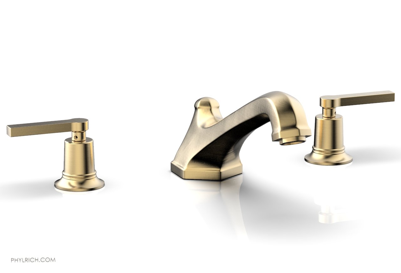 HEX MODERN Deck Tub Faucet Set with Lever Handles 501 41 - Durable Bathroom Sink Faucet for Modern Home & Commercial Use