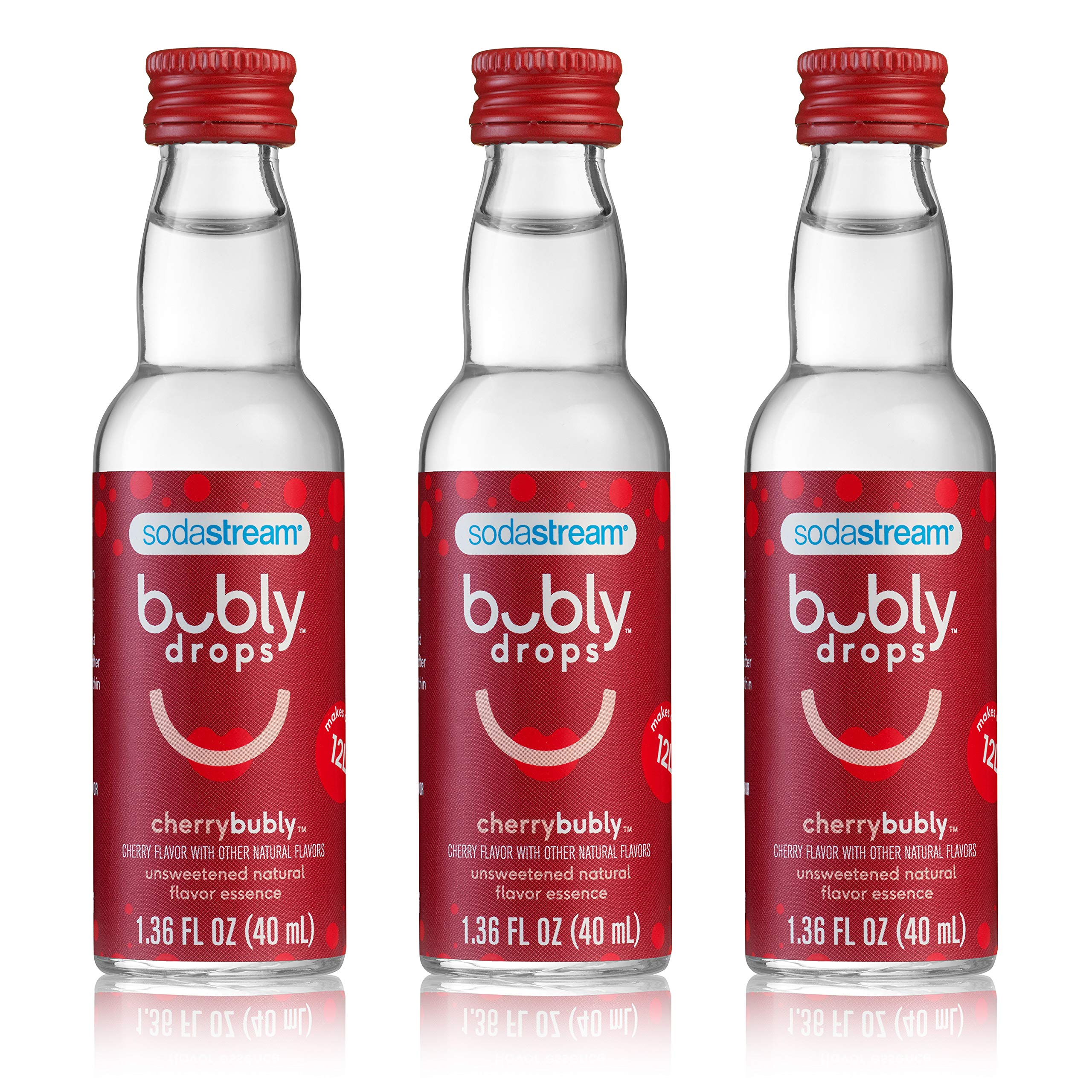 SodaStream bubly Drops Cherry Flavor, 1.36 Fl Oz (3-Pack) - Sugar-Free Sparkling Water Flavoring for Soda Maker - Perfect for Home, Office & Parties