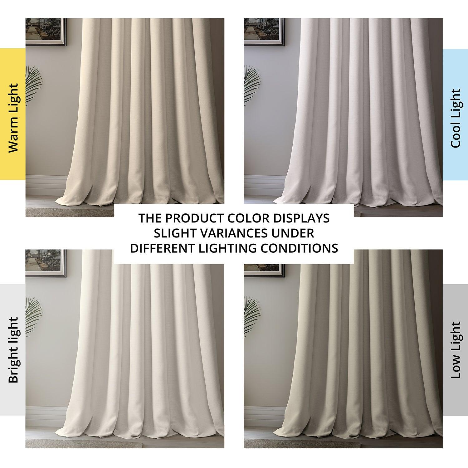 Birch French Pleat Textured Faux Linen Blackout Curtains for Bedroom & Living Room - Light Blocking Window Drapes for Better Sleep & Privacy