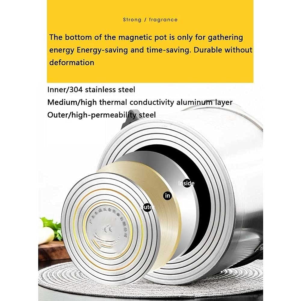 **5L Stainless Steel Pressure Cooker - Explosion-Proof, Thickened Design for Gas & Induction Hobs - Large Capacity for Family Cooking, Soups & Meal Prep**