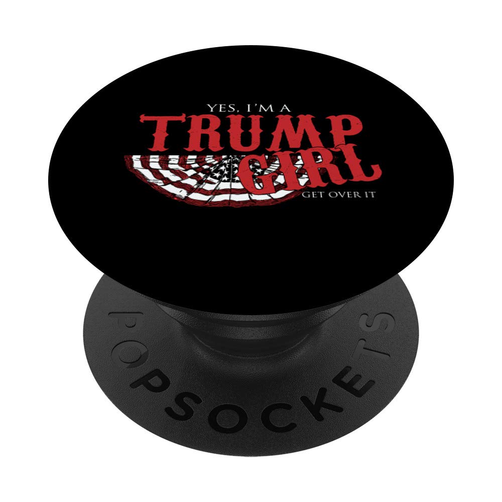 USA Patriotic Proud Trump Girl Vote America Flag Design PopSockets Swappable PopGrip - Perfect for Phone Cases, Laptops & Political Campaigns | Show Your American Pride