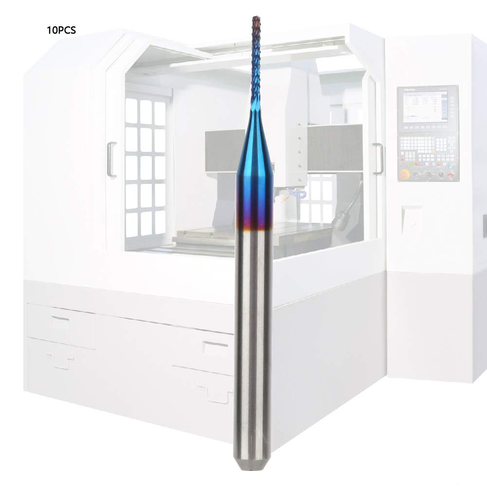 10-Piece No Burr Cone End Mill Set - 1/8