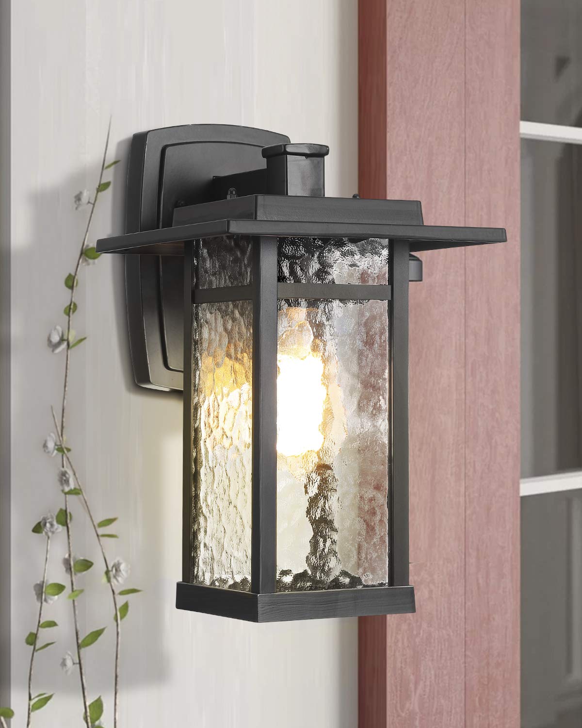Beionxii 14inch Outdoor Wall Lights - Dusk to Dawn Exterior Porch Lighting Fixtures for House Front Door, Garage, Patio - Oil Rubbed Bronze Finish - Weatherproof & Energy Efficient (2 Pack) - Perfect for Home Security and Landscape Illumination