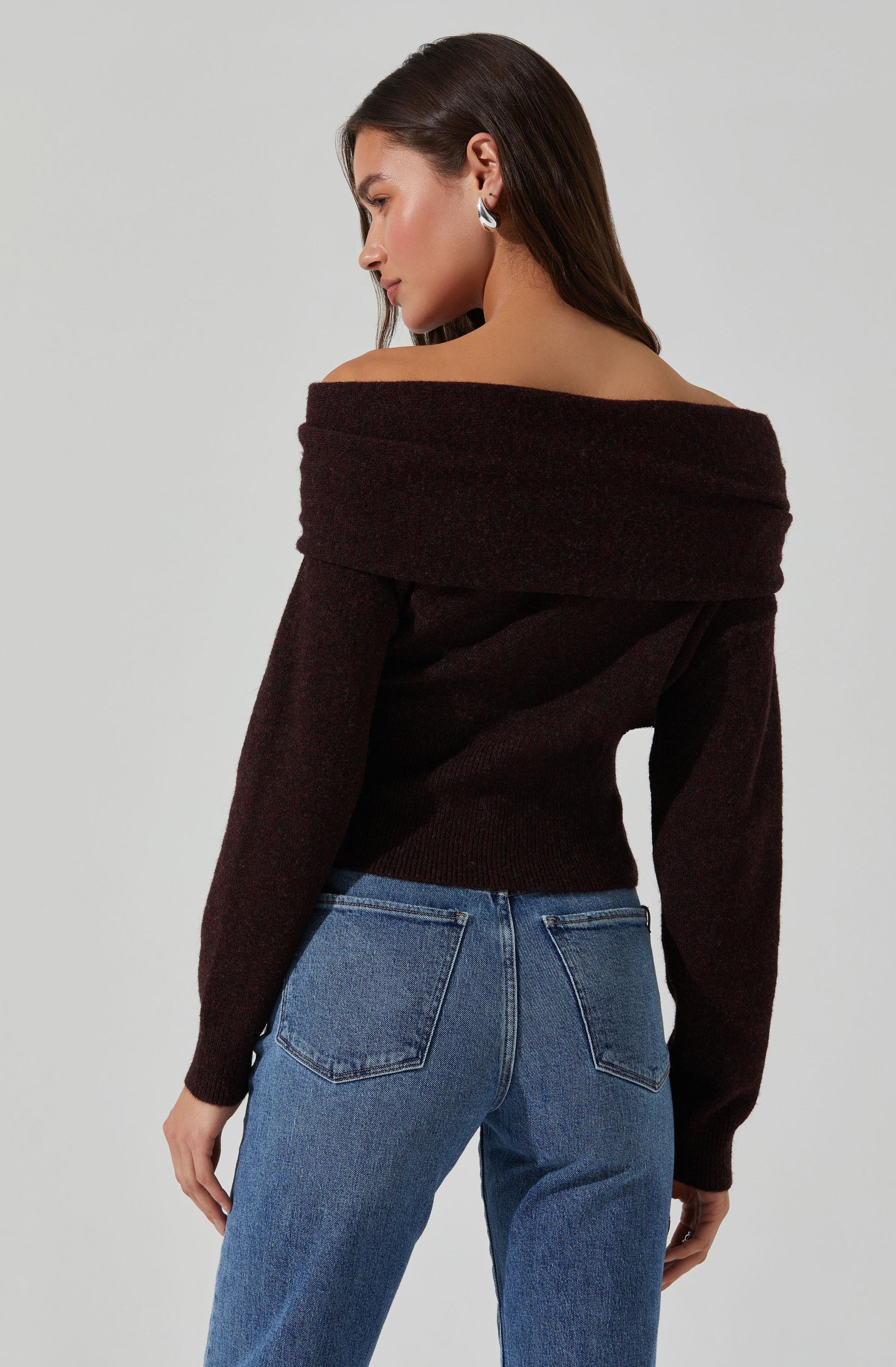 Wylie Off Shoulder Sweater for Women - Cozy Knit Pullover, Casual Loose Fit, Long Sleeve Winter Top | Perfect for Date Nights, Office Wear & Holiday Outfits