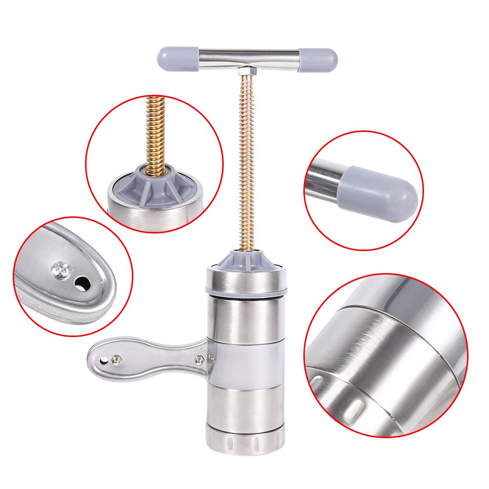 Tbest Electric Pasta Maker Machine - Stainless Steel Noodle Press for Homemade Pasta, Dumplings & Rice Cakes | Portable Manual Operated Dough Press Tool | Perfect for Italian Cuisine, Asian Noodles & Home Baking