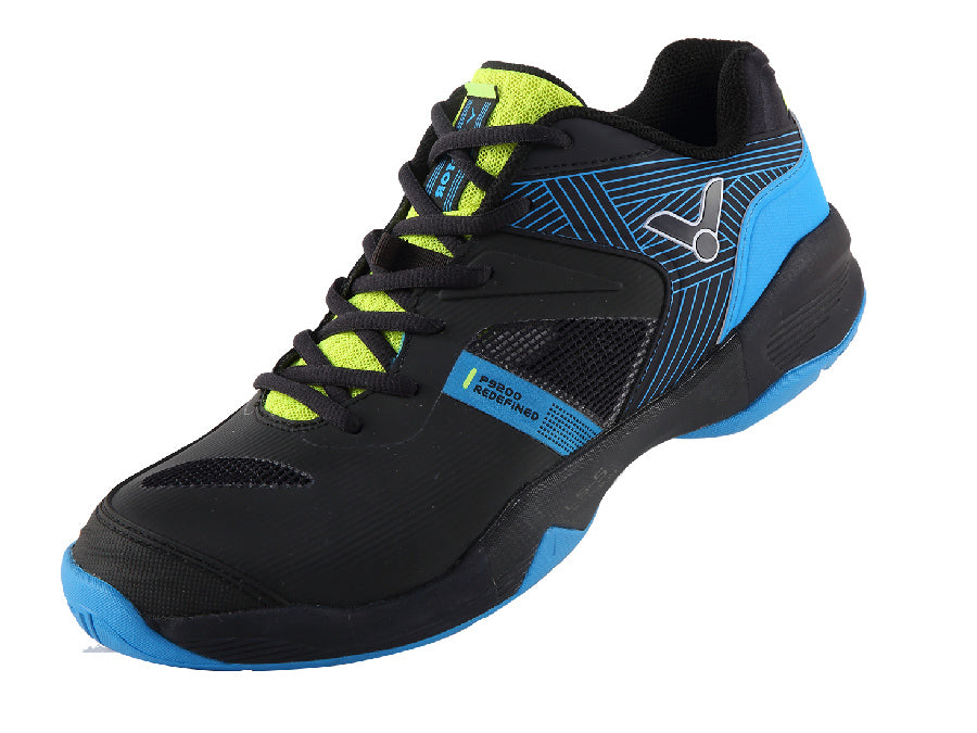 Victor P9200II Unisex Badminton Shoes - Lightweight & Non-Slip for Indoor/Outdoor Court Sports (Black/Blue) | Perfect for Badminton, Tennis, Squash & Volleyball Players